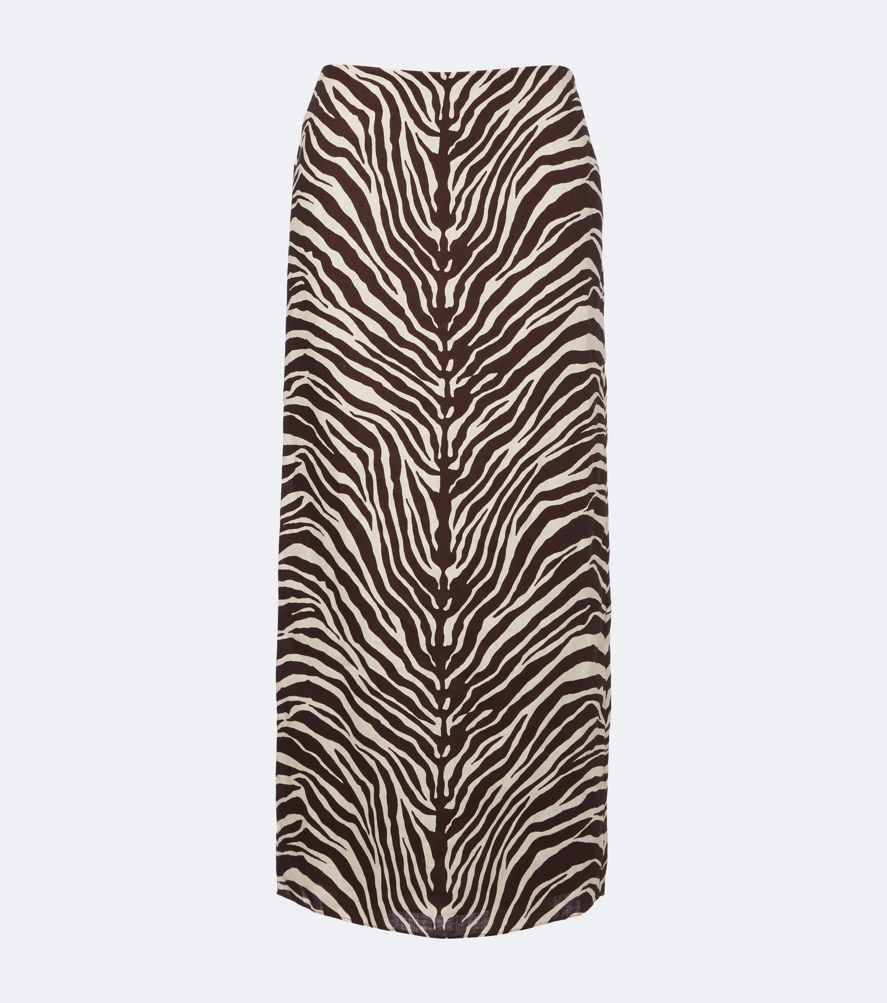 Bruna zebra-print linen midi skirt - 1