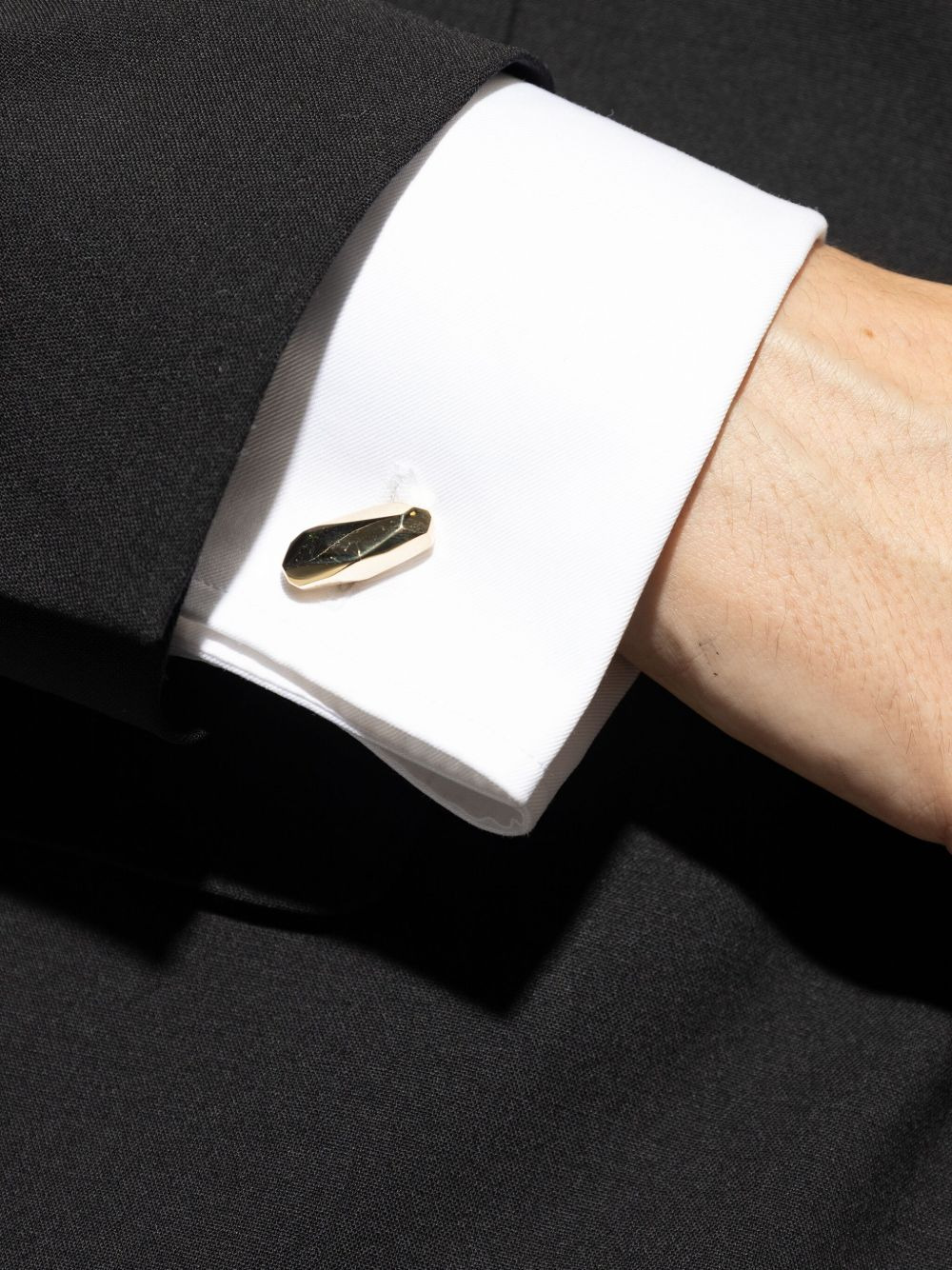 faceted gold cufflinks - 4