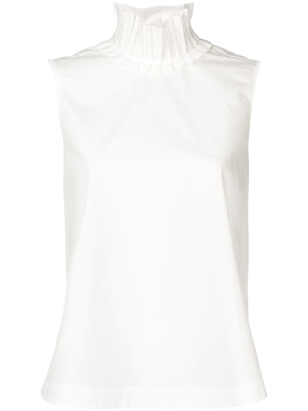 frill collar sleeveless blouse - 1