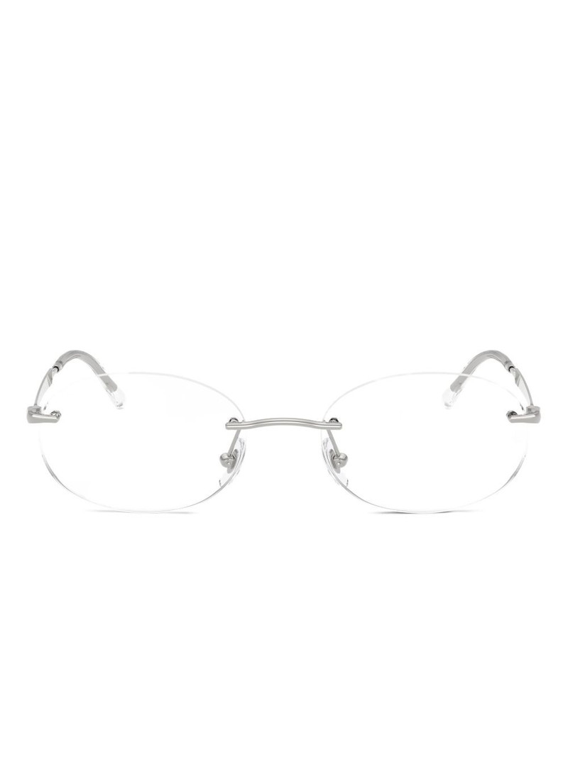 rimless oval-frame glasses 1