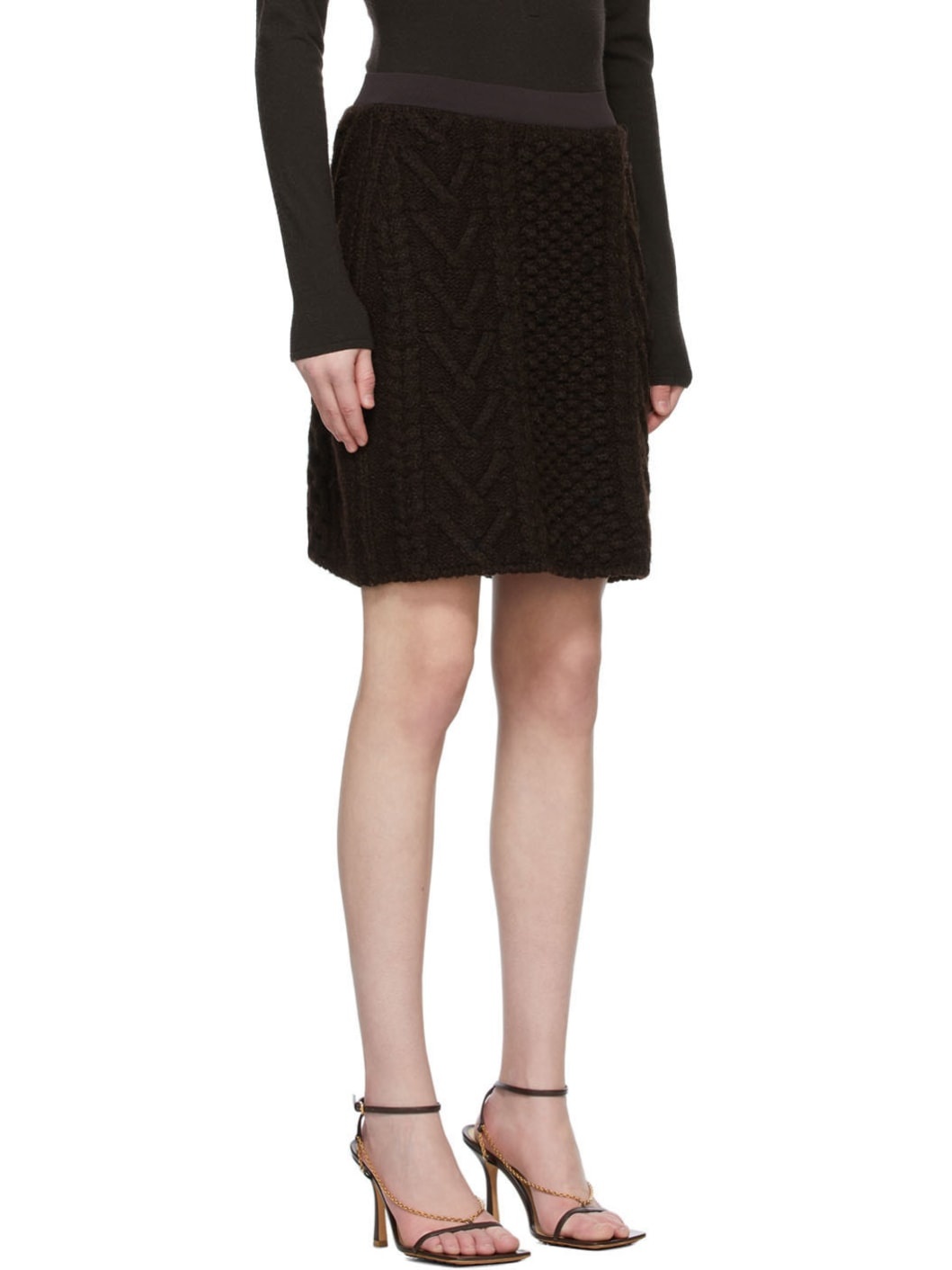 Brown Knit Wool Skirt - 2