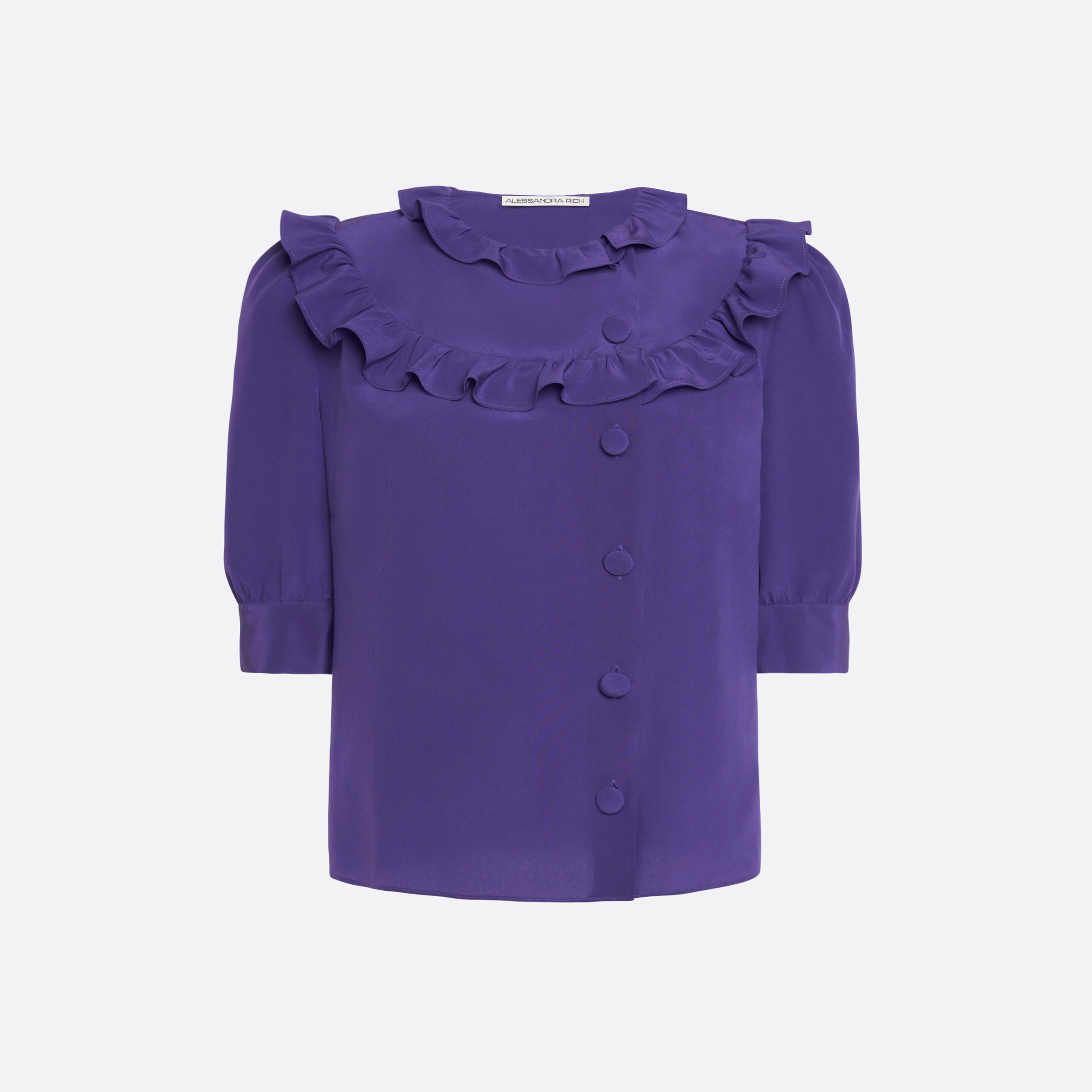 SILK BLOUSE WITH RUFFLES - 1