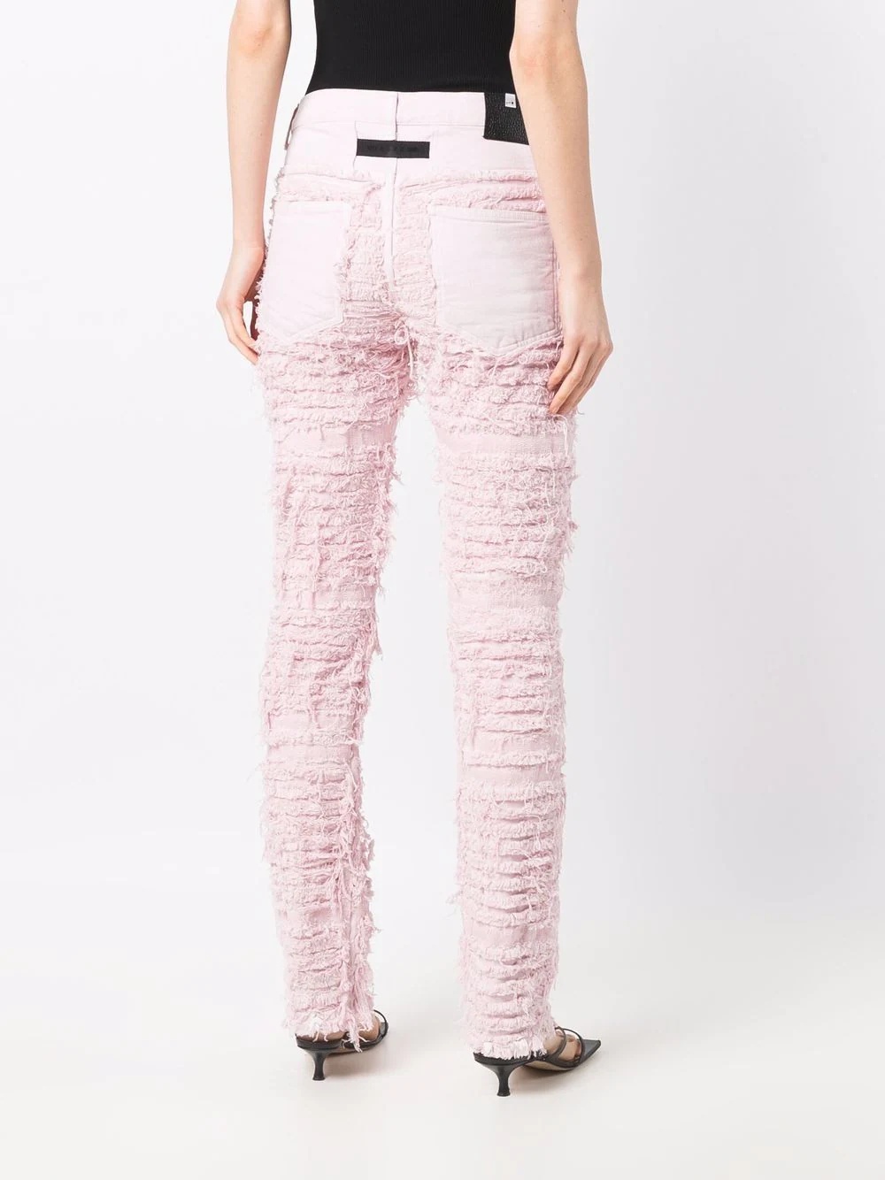 rough-cut textured jeans - 4