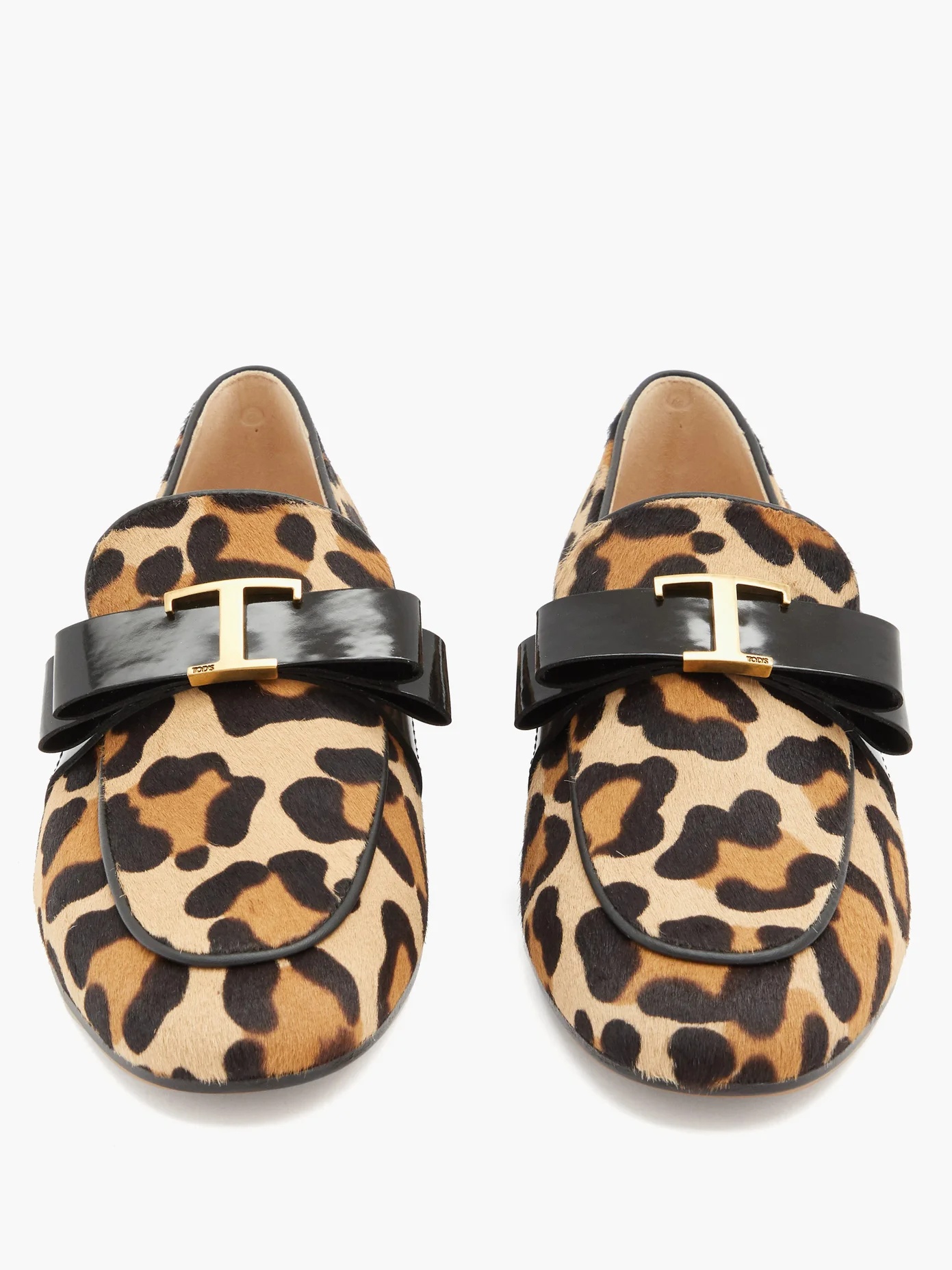 T-bar leopard-print calf-hair loafers - 5