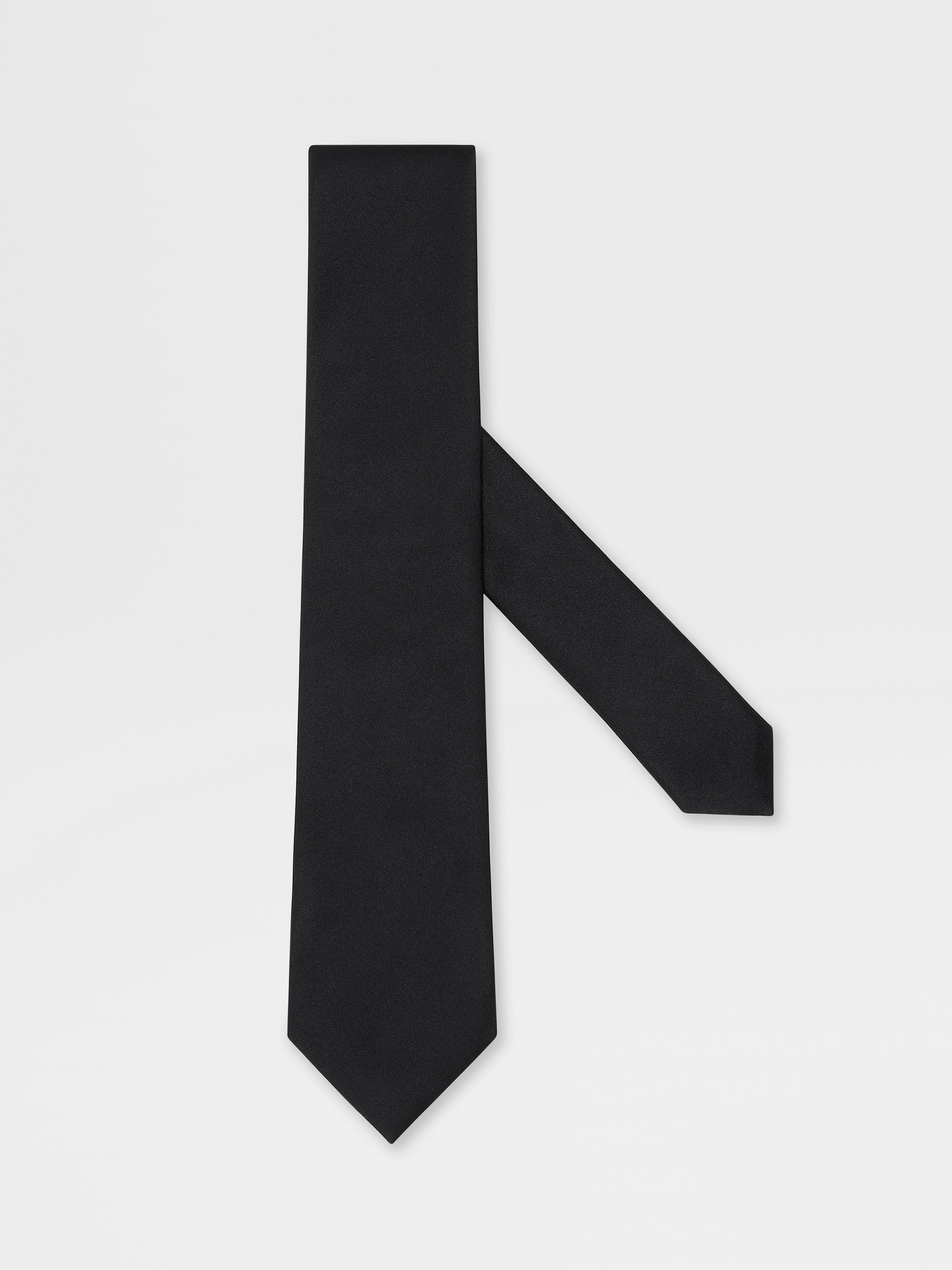 BLACK SILK TIE - 1