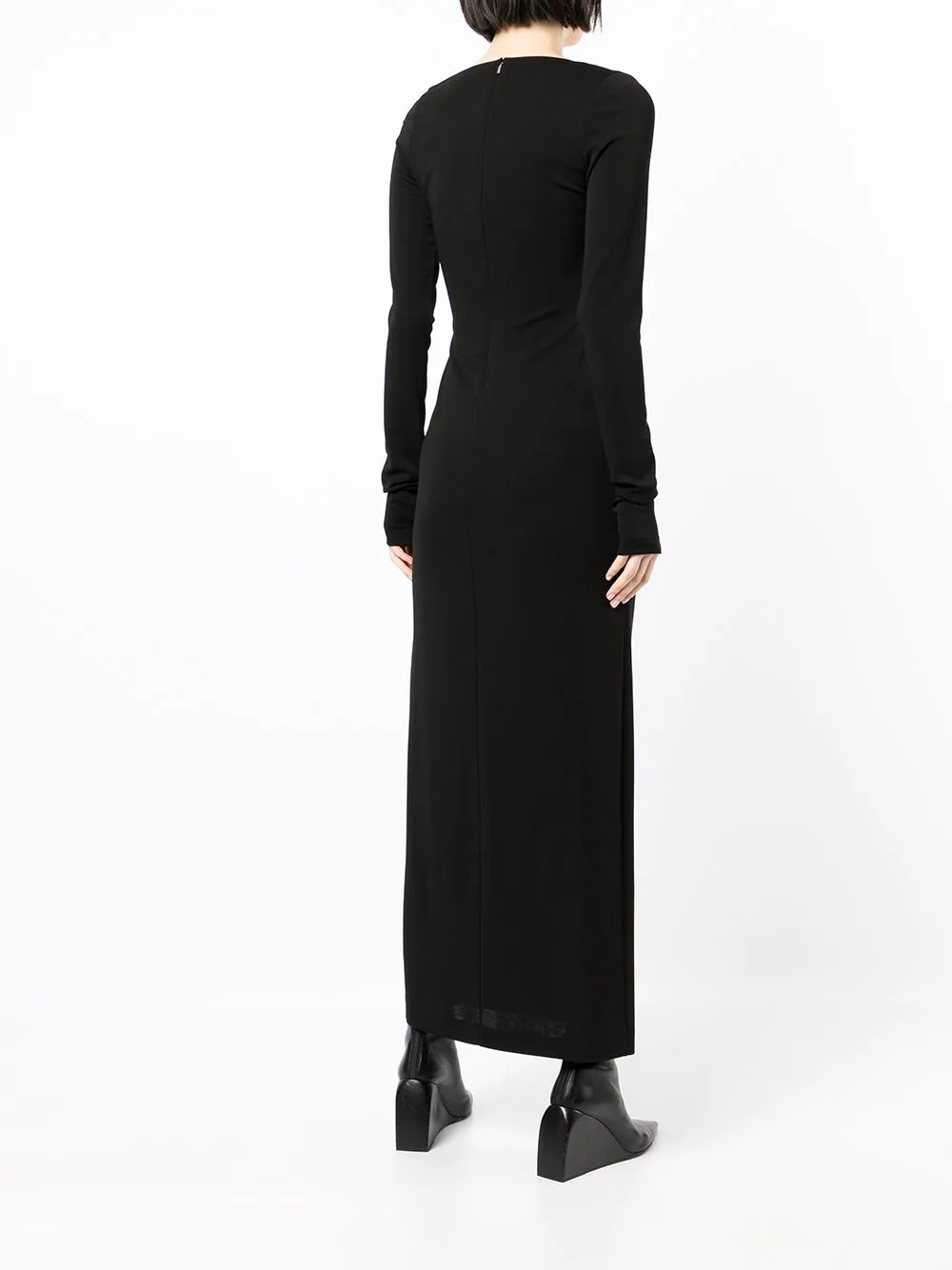 bandeau-panel macramé knit dress - 4