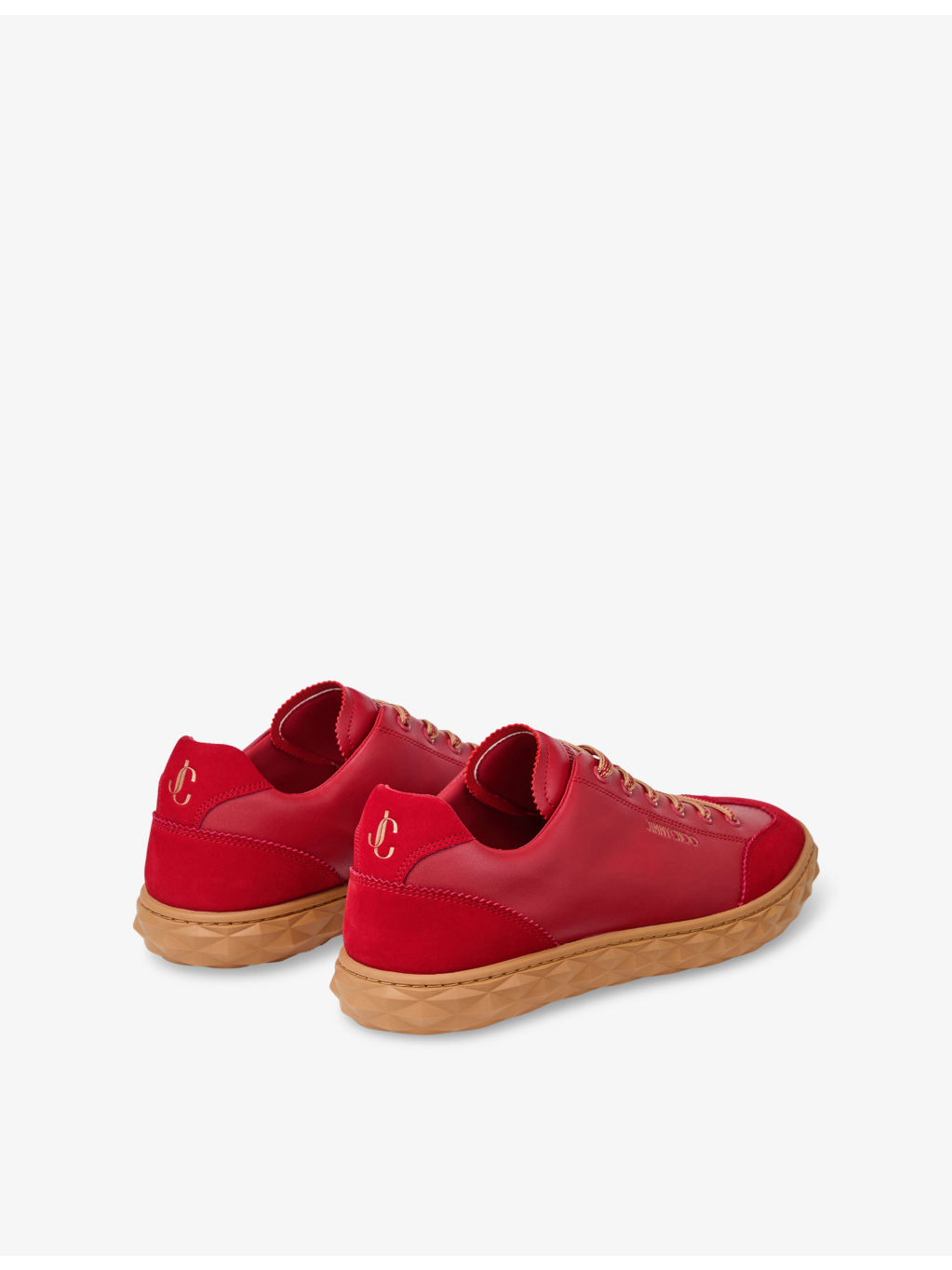 Diamond Light Logo-Embossed Leather Low-Top Trainers - 4