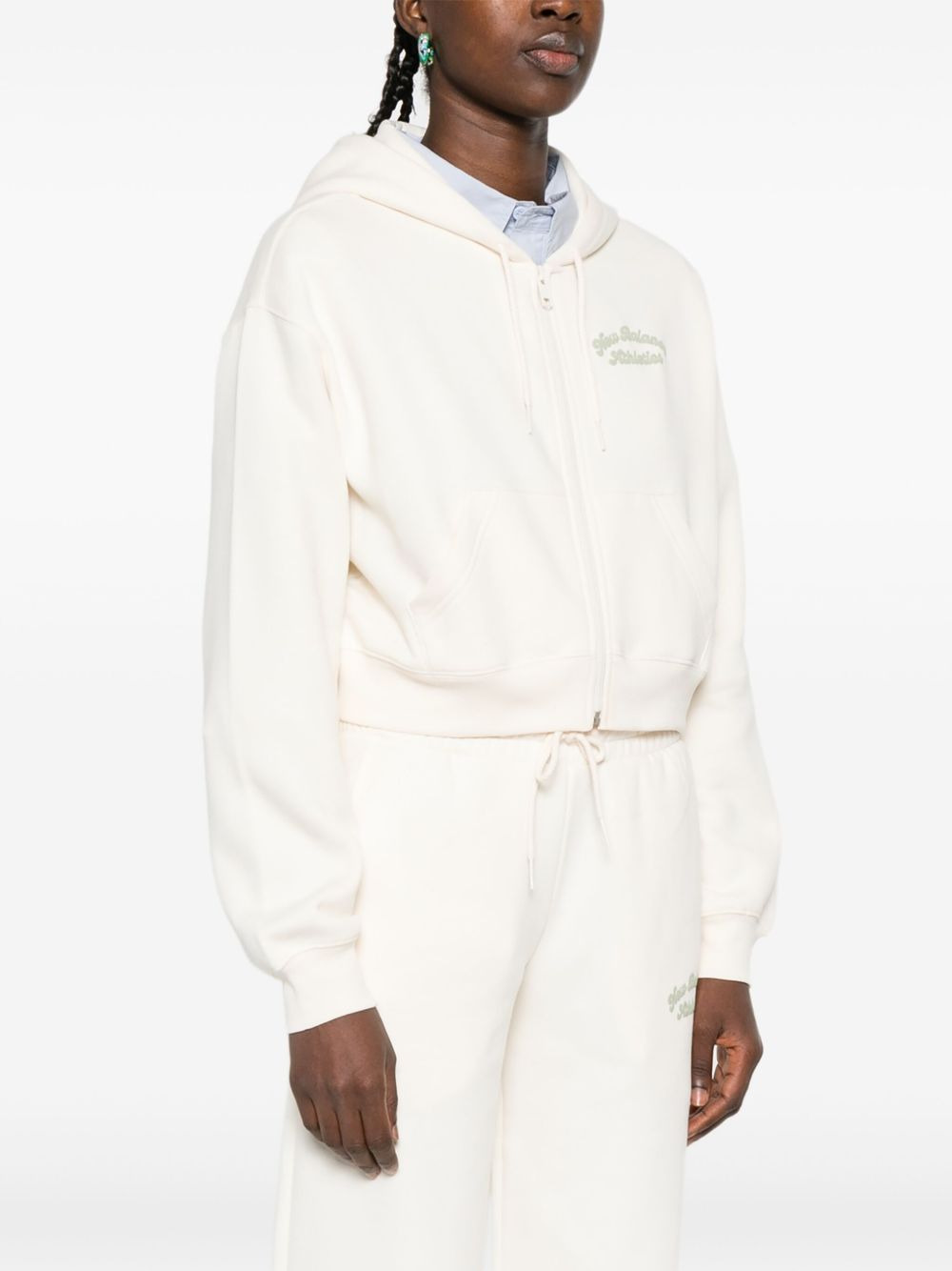 embroidered zip-up hoodie - 3