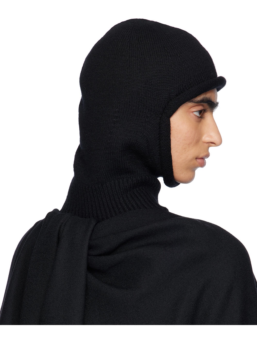 Black Chunky Wool Balaclava - 3
