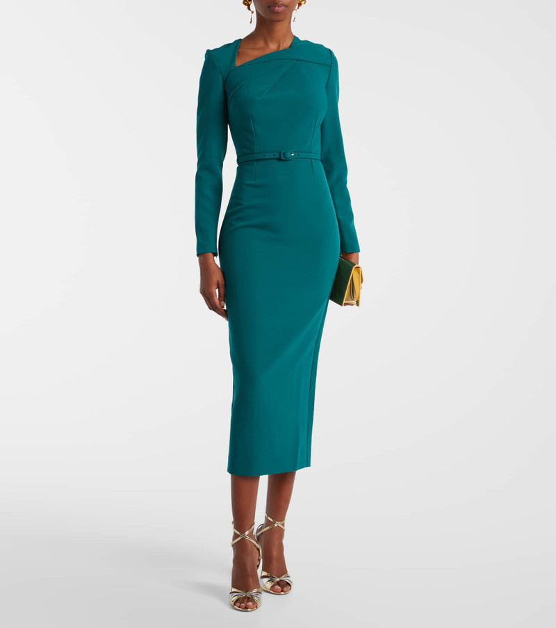 ROLAND MOURET Belted crêpe midi dress outlook