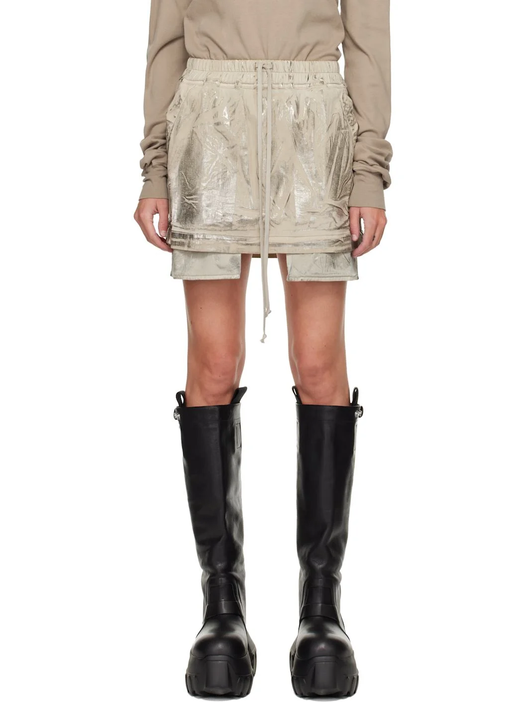 Silver Concordians Fog Denim Miniskirt - 1