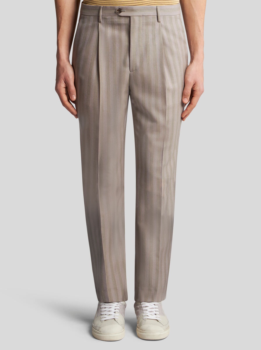 STRIPED TROUSERS WITH PLEATS - 2