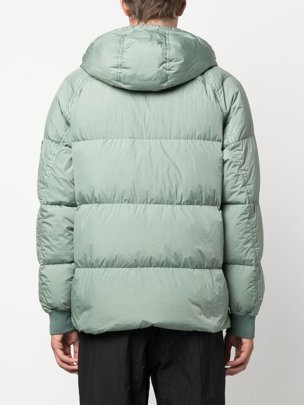 Stone Island Compass-patch padded short jacket - Green