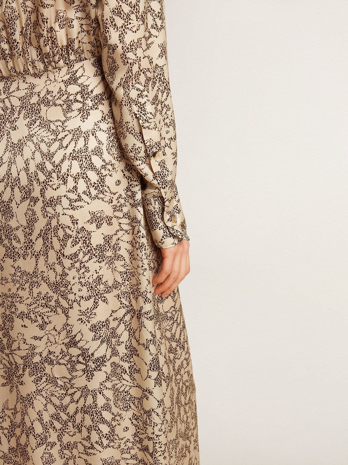 Women's silk-blend midi dress with a floral print - 5