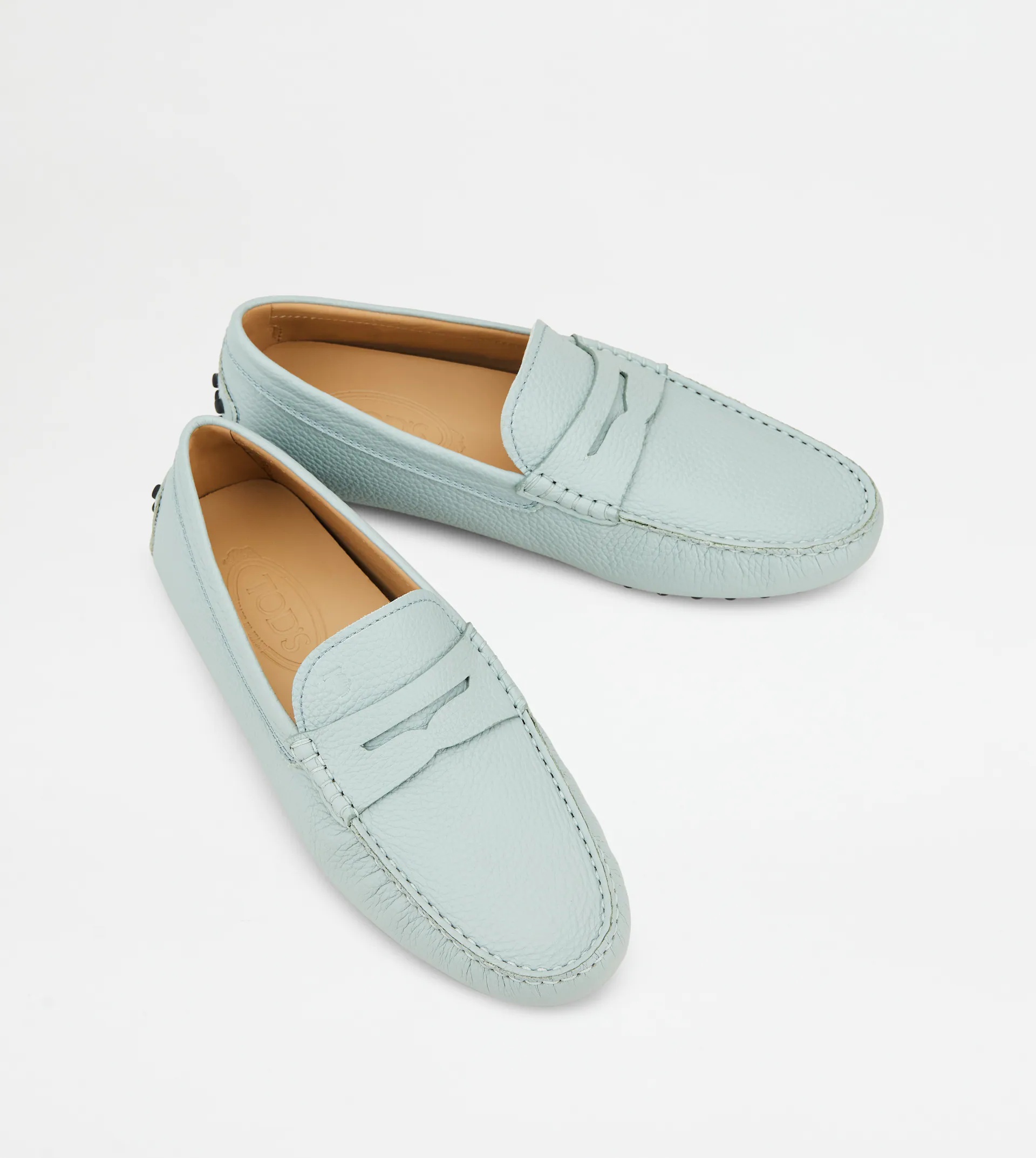 GOMMINO DRIVING SHOES IN LEATHER - LIGHT BLUE - 3