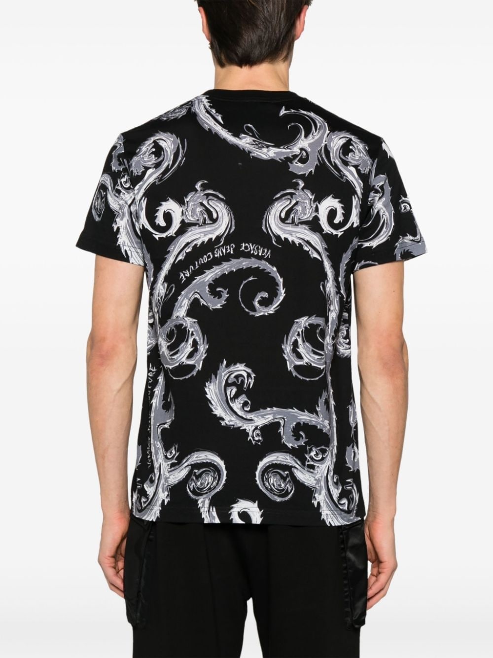 Barocco-print cotton T-shirt - 4