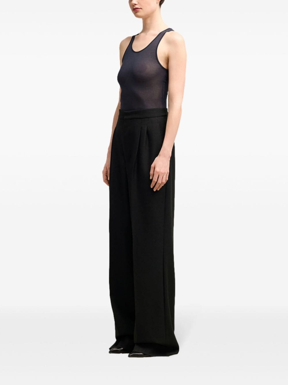 wide-leg wool trousers - 3