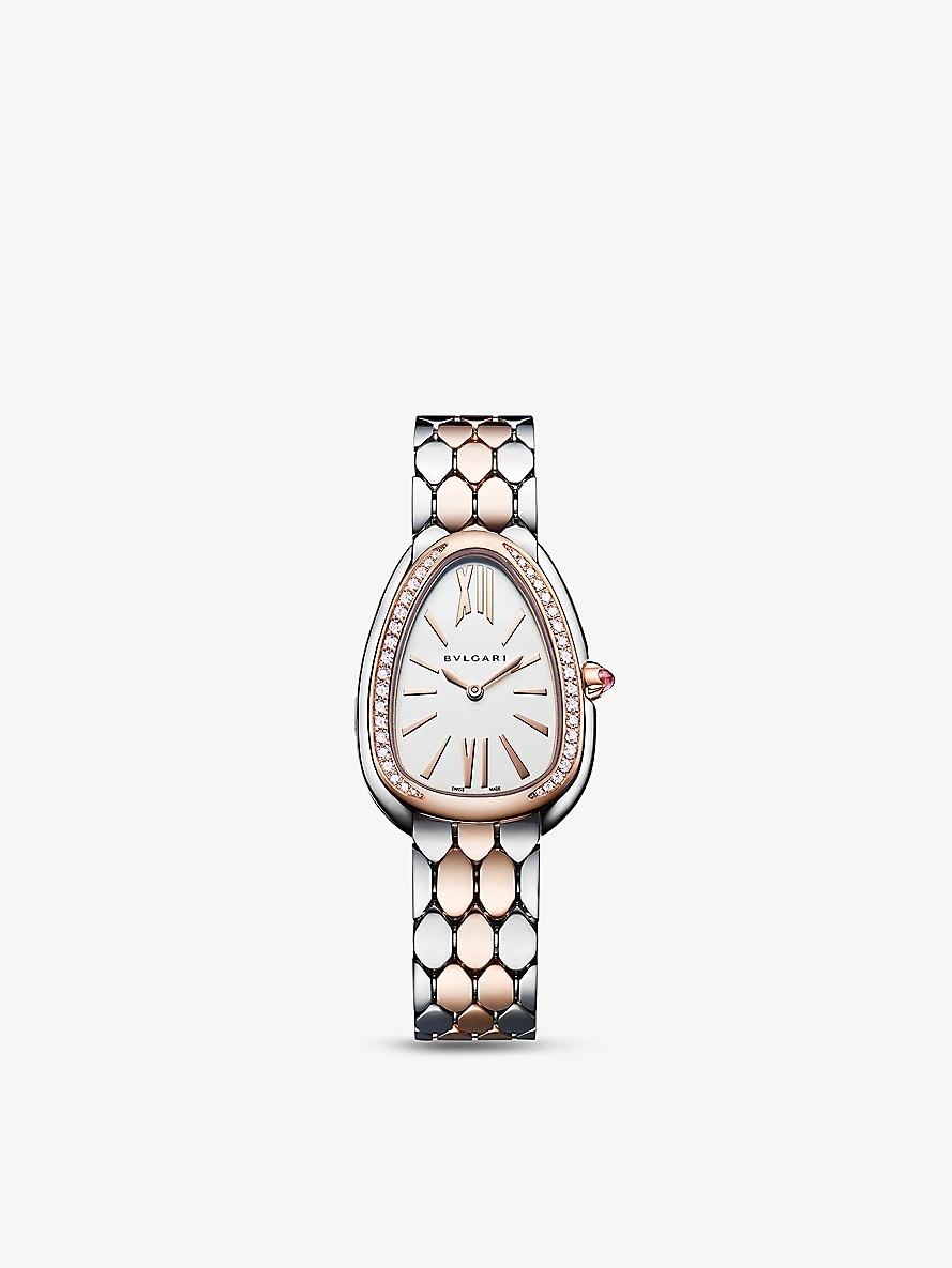 Serpenti Seduttori 18ct rose-gold and stainless-steel quartz watch - 1