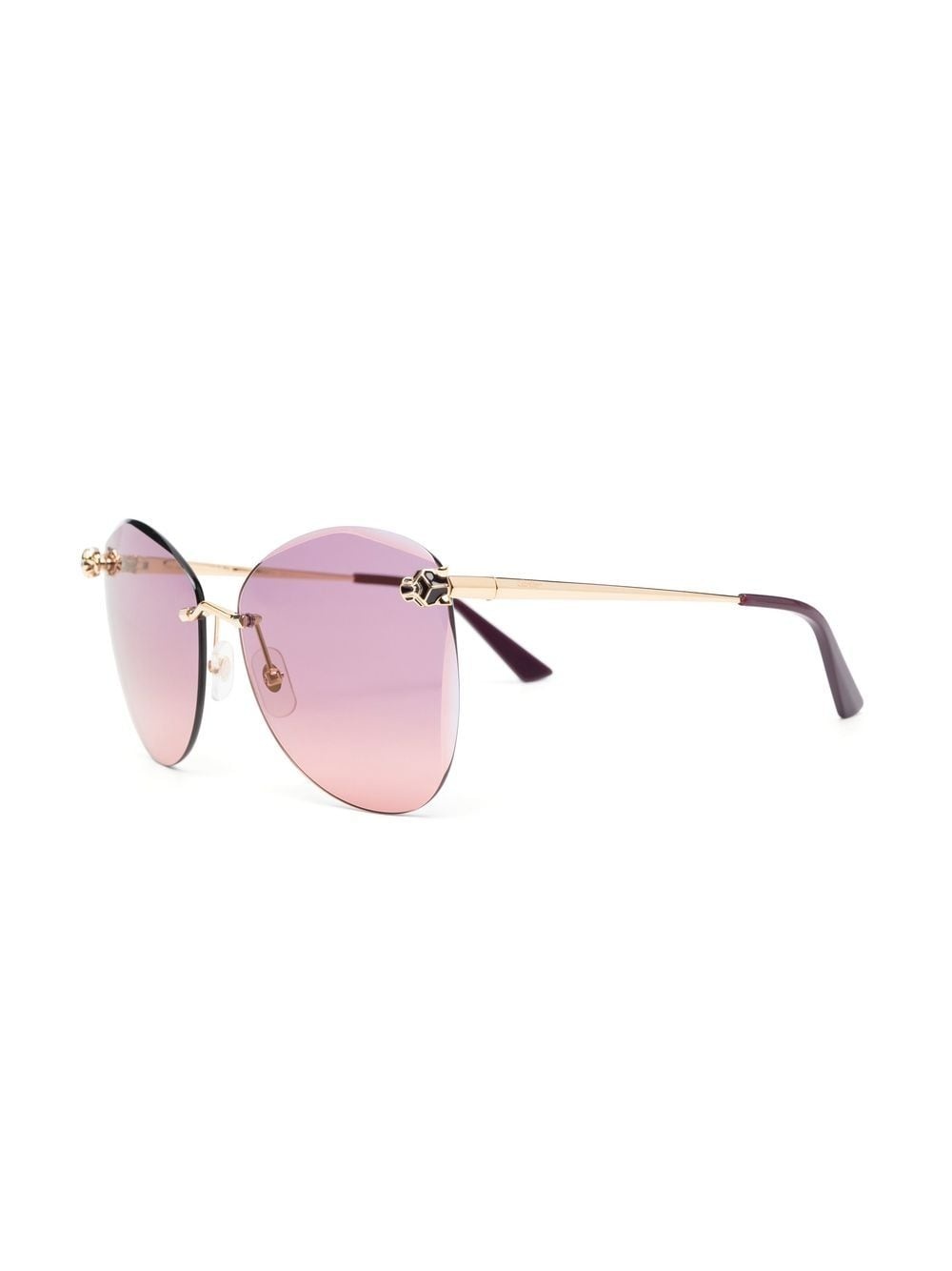 rounded frameless sunglasses - 2