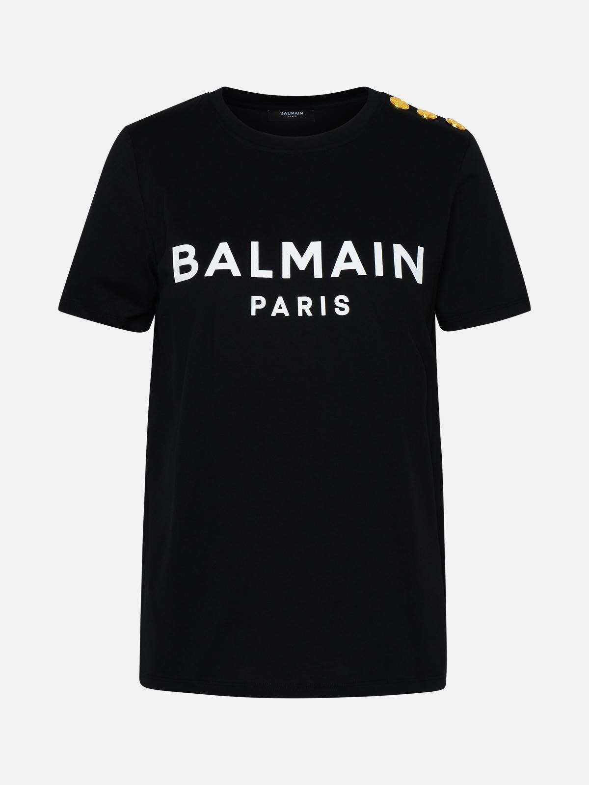 BLACK COTTON T-SHIRT - 1
