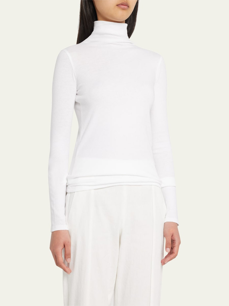 Vince Essential Long-Sleeve Cotton Turtleneck Top outlook
