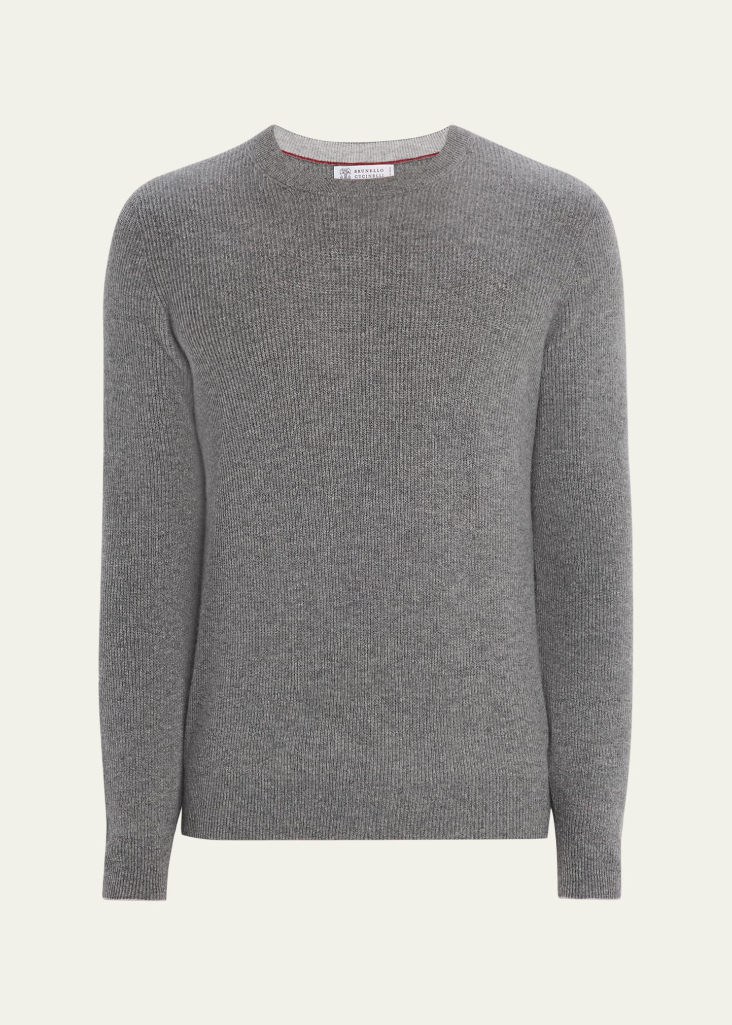 Men's Cashmere English Rib Crewneck Sweater - 1