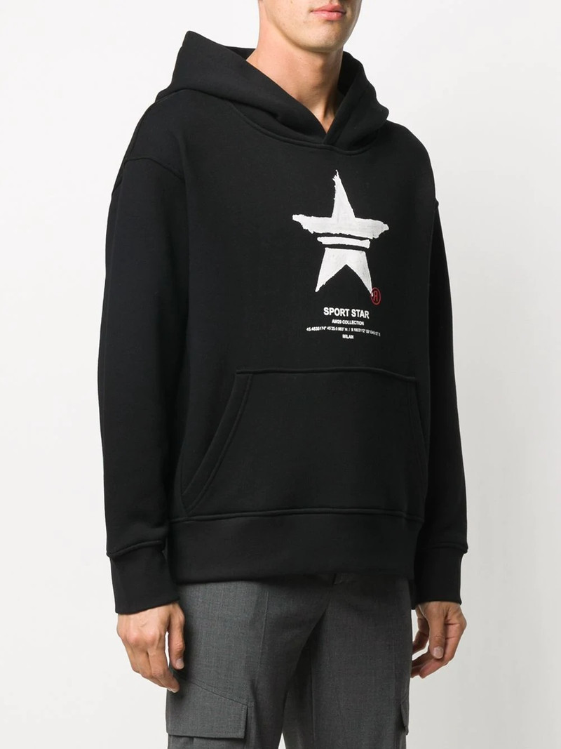hand-painted Sports Star print hoodie 3