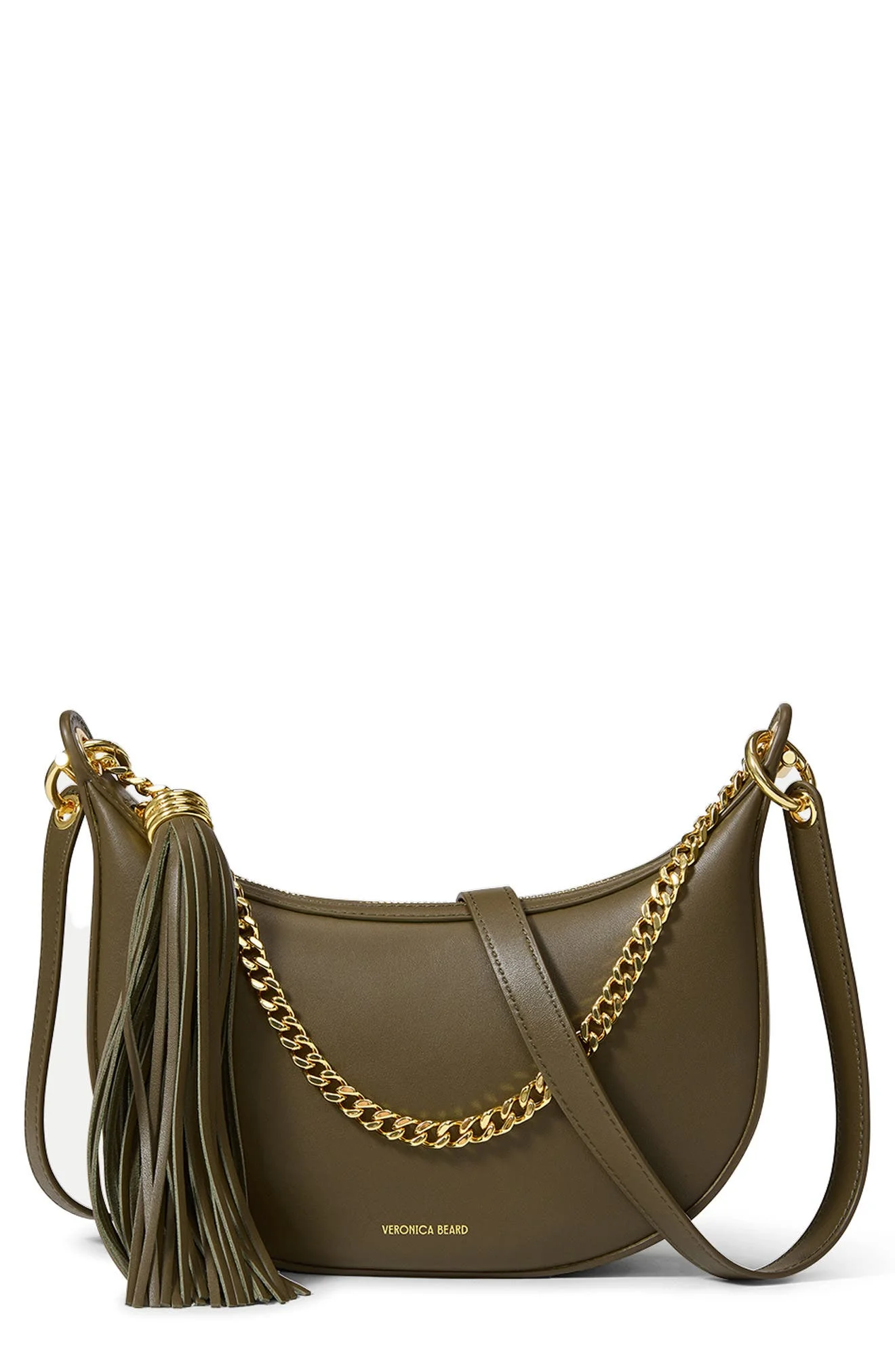Veronica Beard Small Fortune Leather Shoulder Bag in Cypress at Nordstrom - 1