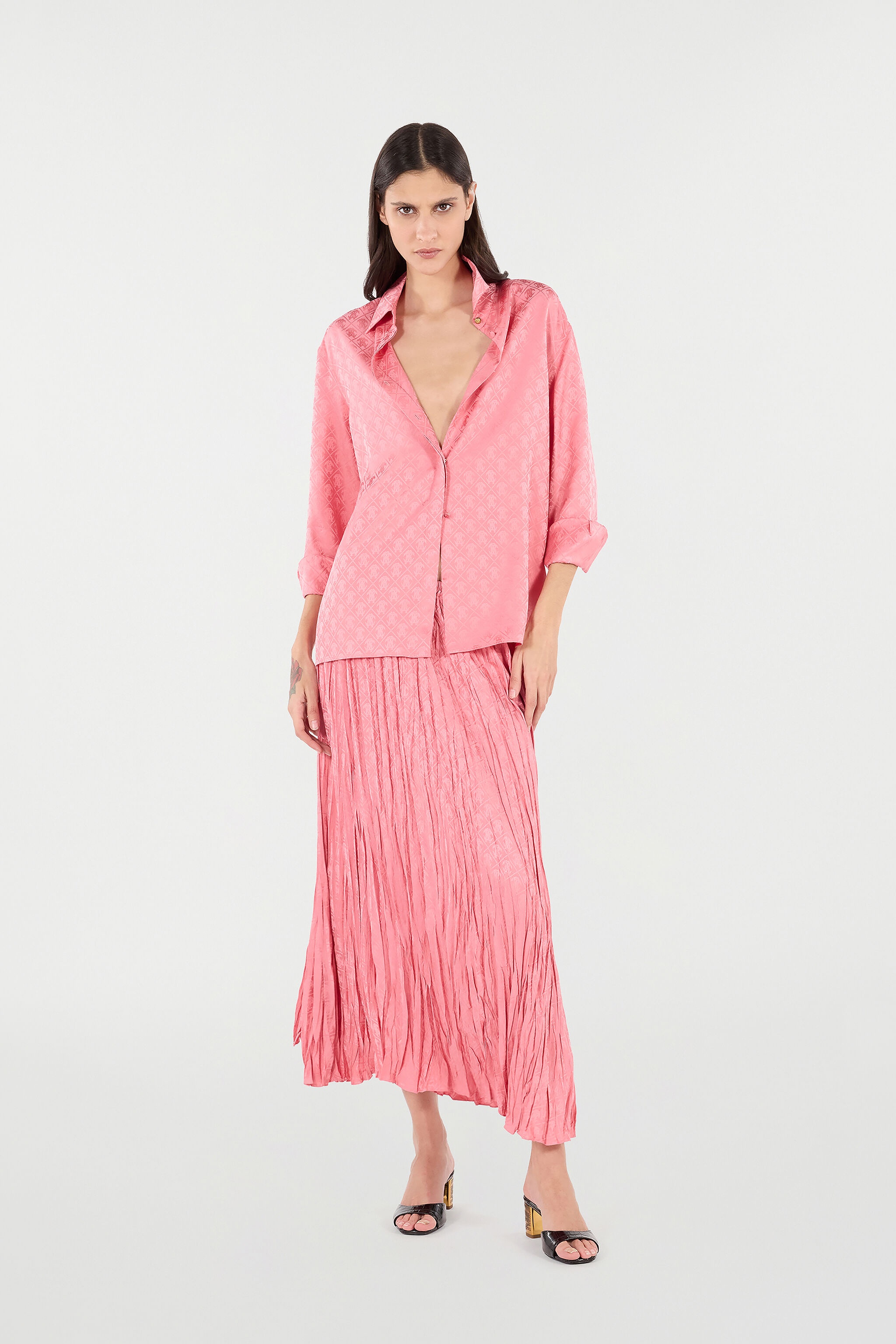 Crinkled Midi Skirt - 2