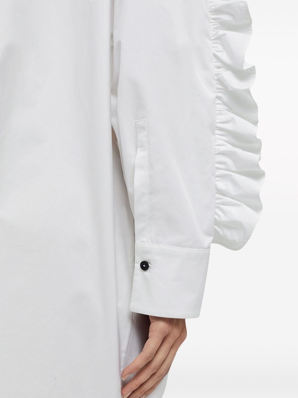 ruffled-detail cotton minidress - 3
