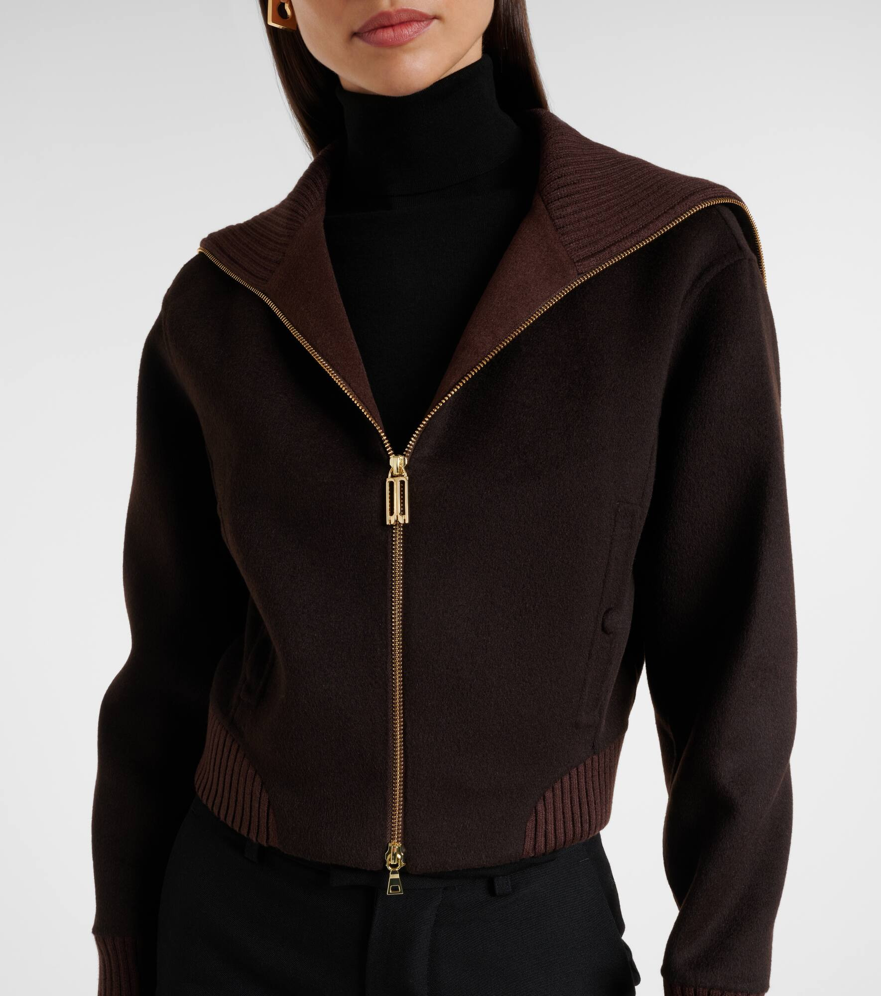 Wool and cashmere bomber jacket - 6