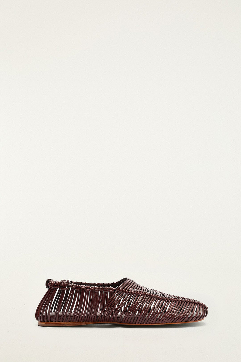 Brown Macrame Mary Jane Ballerina - 1