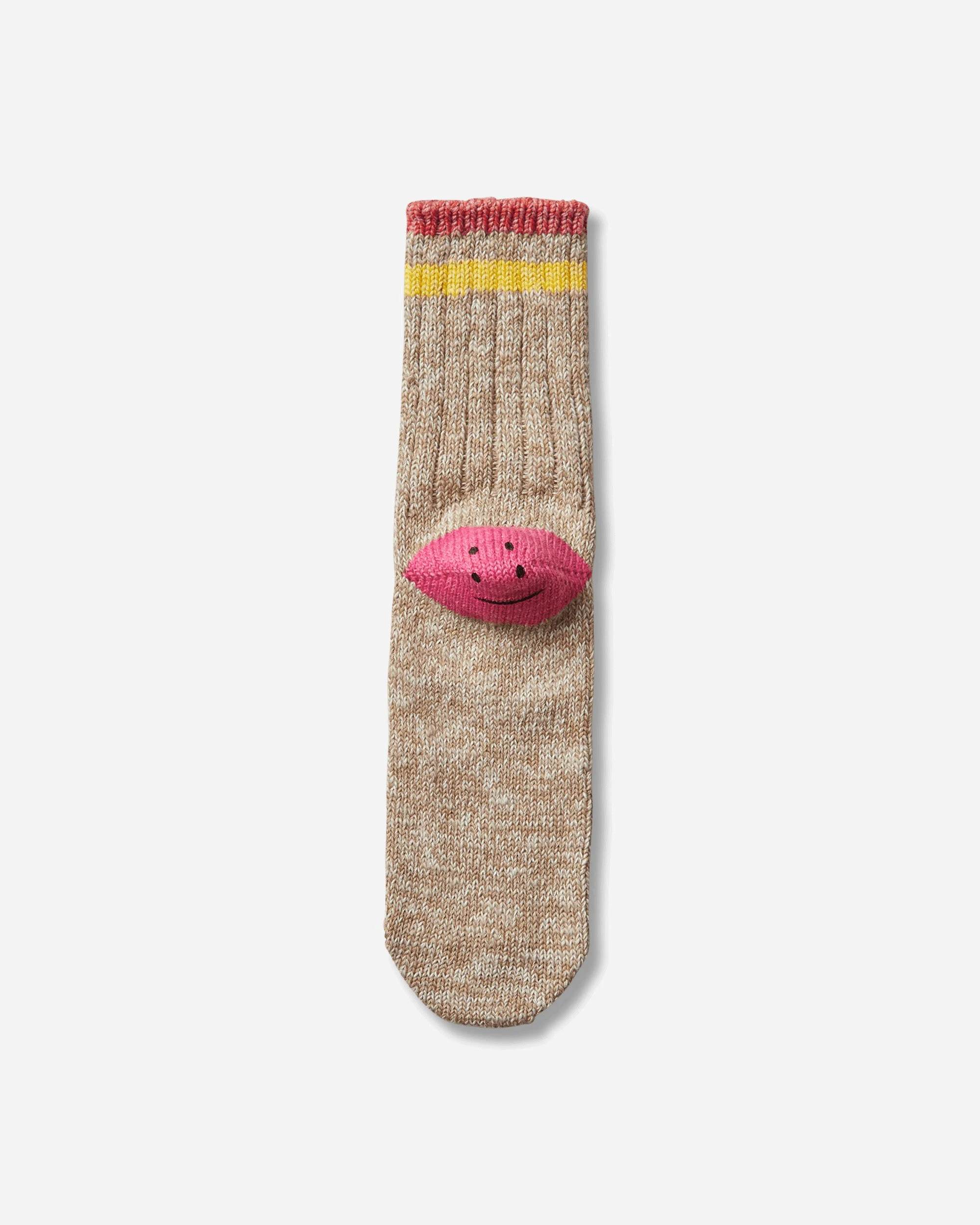 60 Yarns Ivy Rainbowy Happy Heel-Hold Socks Beige / Pink - 1