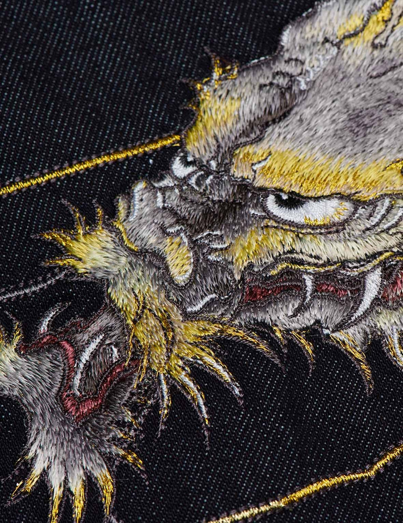 DRAGON EMBROIDERED CARROT FIT JEANS #2017 13