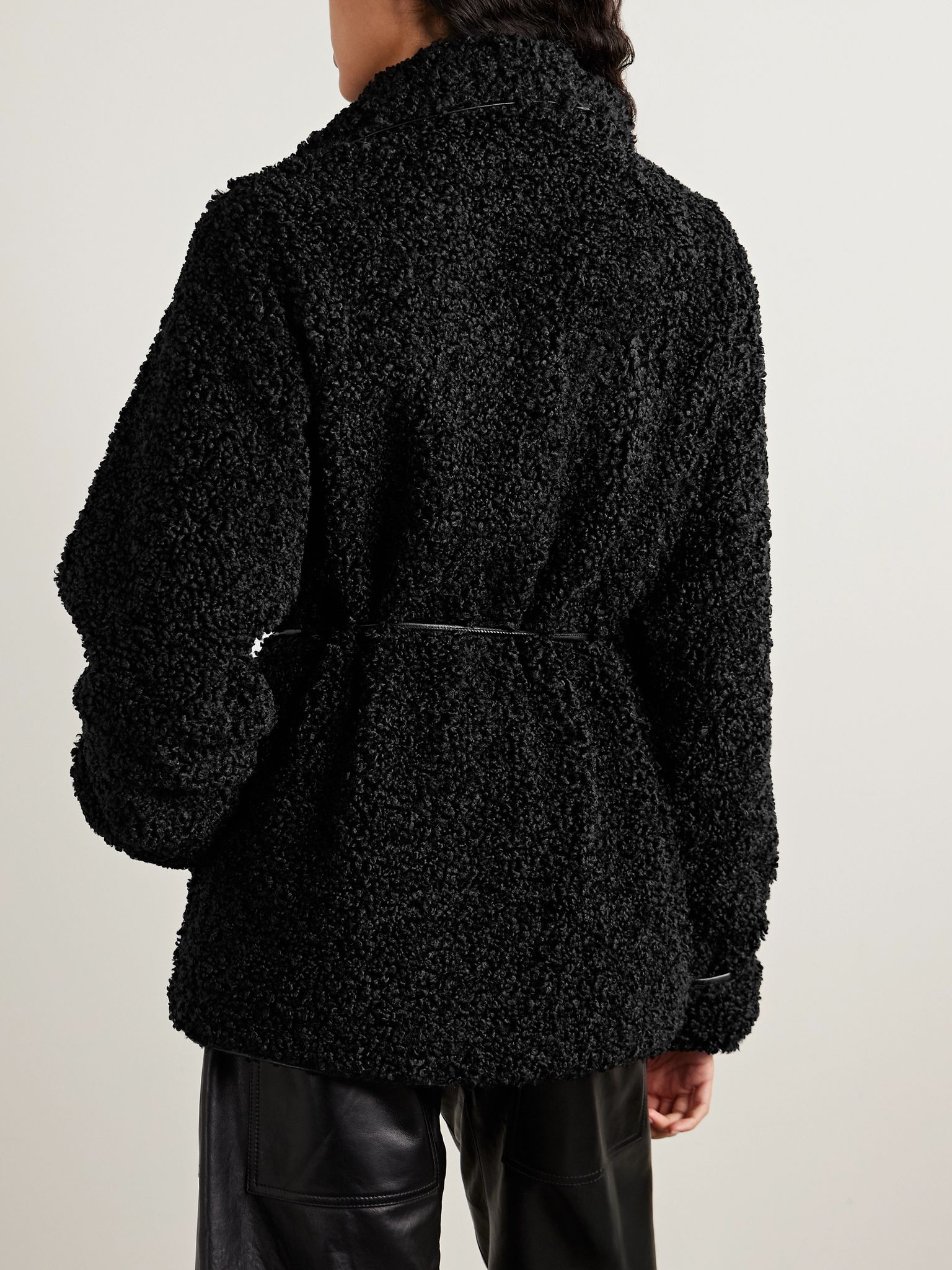 Kima belted fleece jacket Black - 4