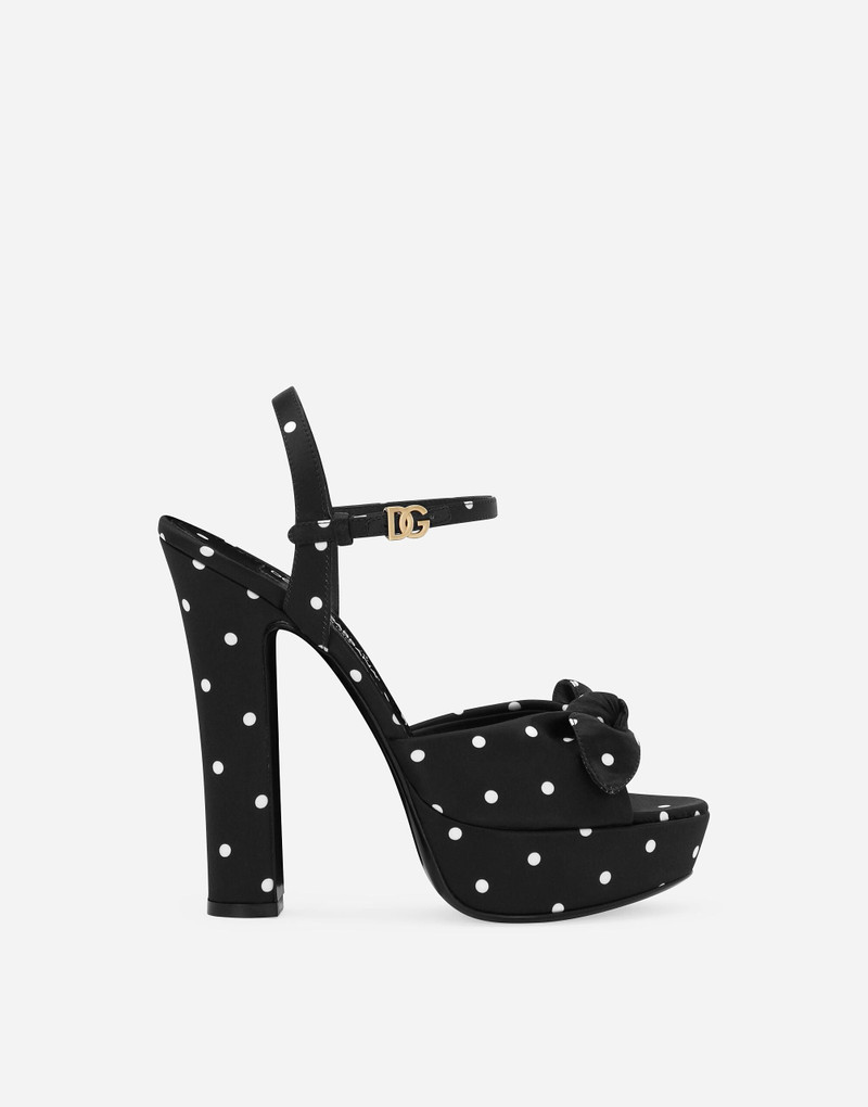 Printed satin platform sandals 1