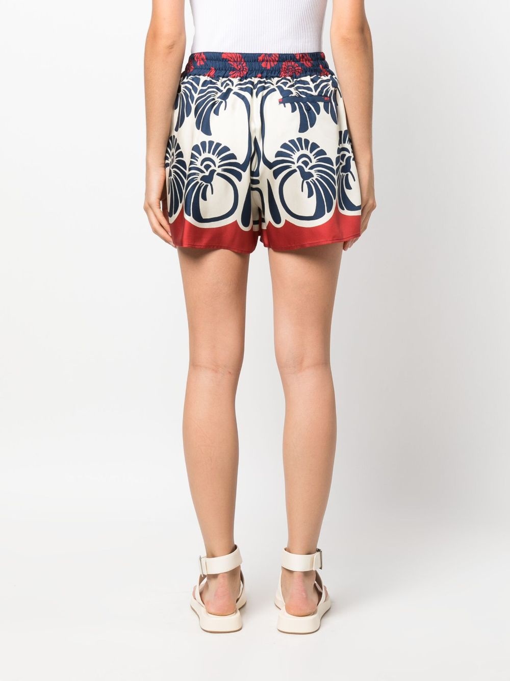 Palmetto-print silk shorts - 4