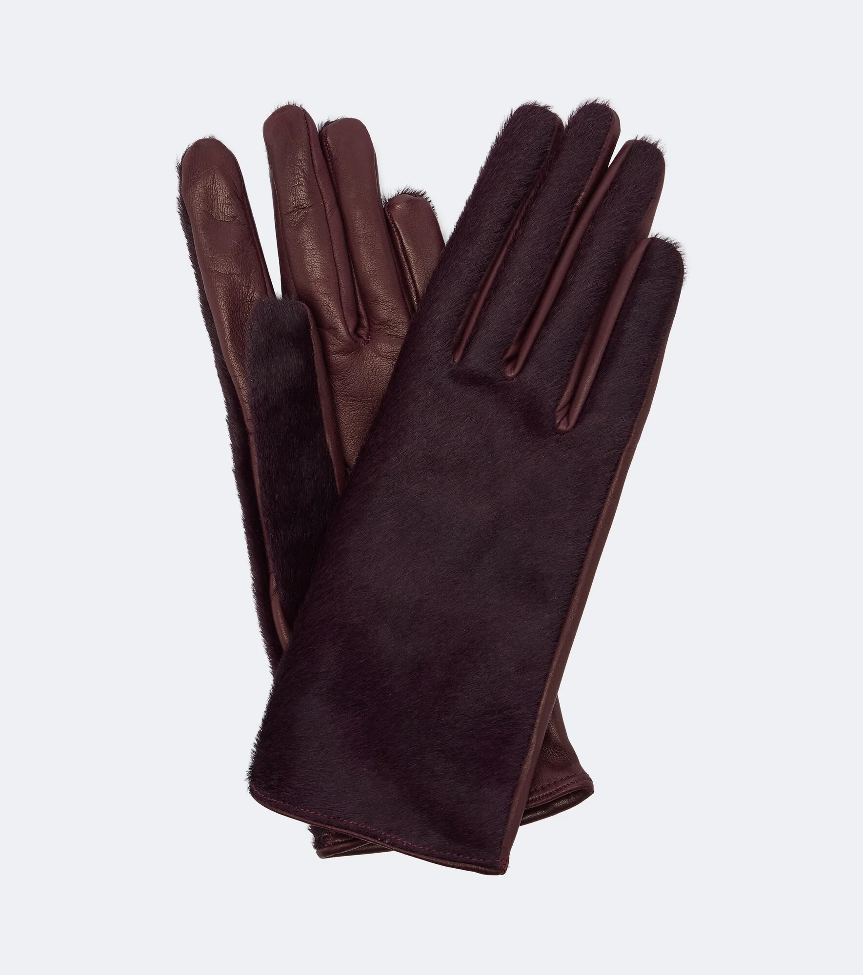 Silk-lined calf hair and leather gloves - 1