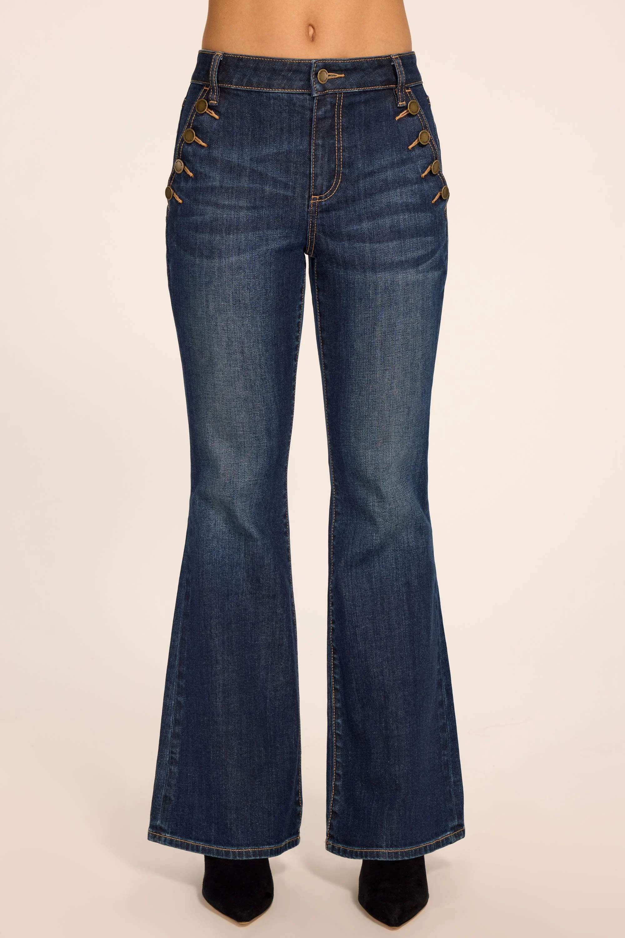 Helena High-Rise Demi Flare | DARK RINSE - 1