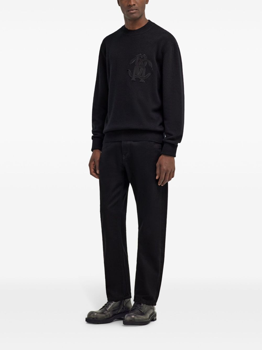 logo-embroidered wool sweatshirt - 2