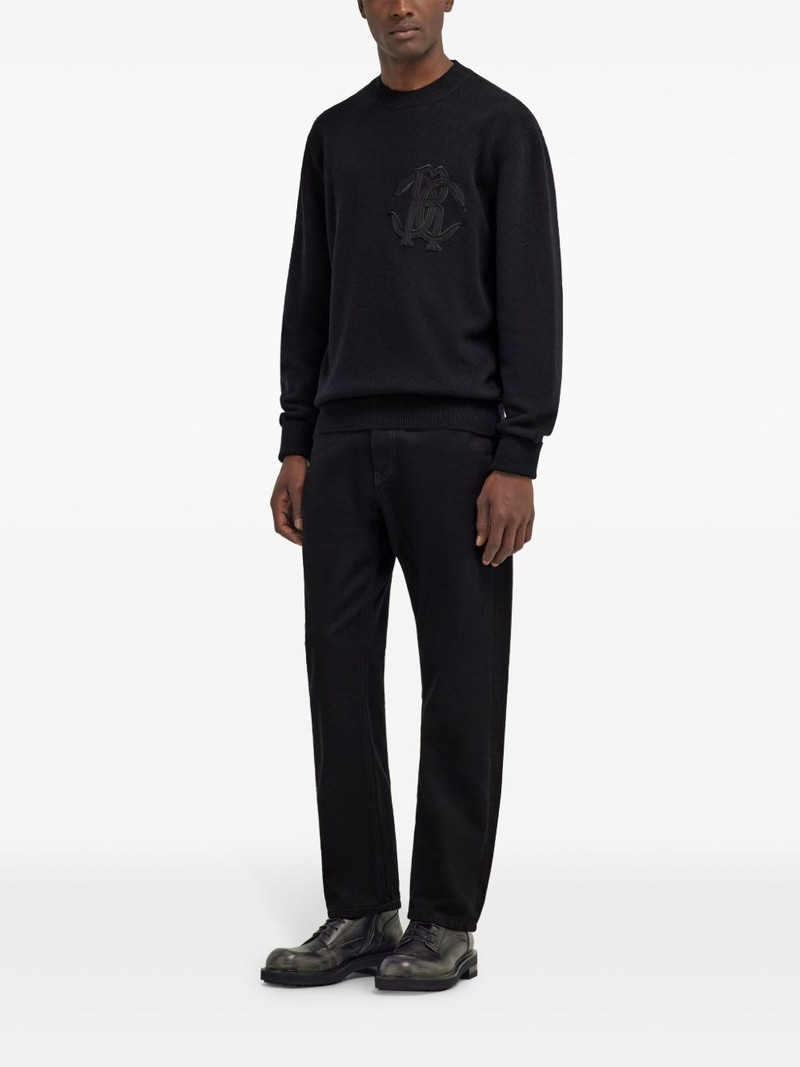 Roberto Cavalli logo-embroidered wool sweatshirt outlook
