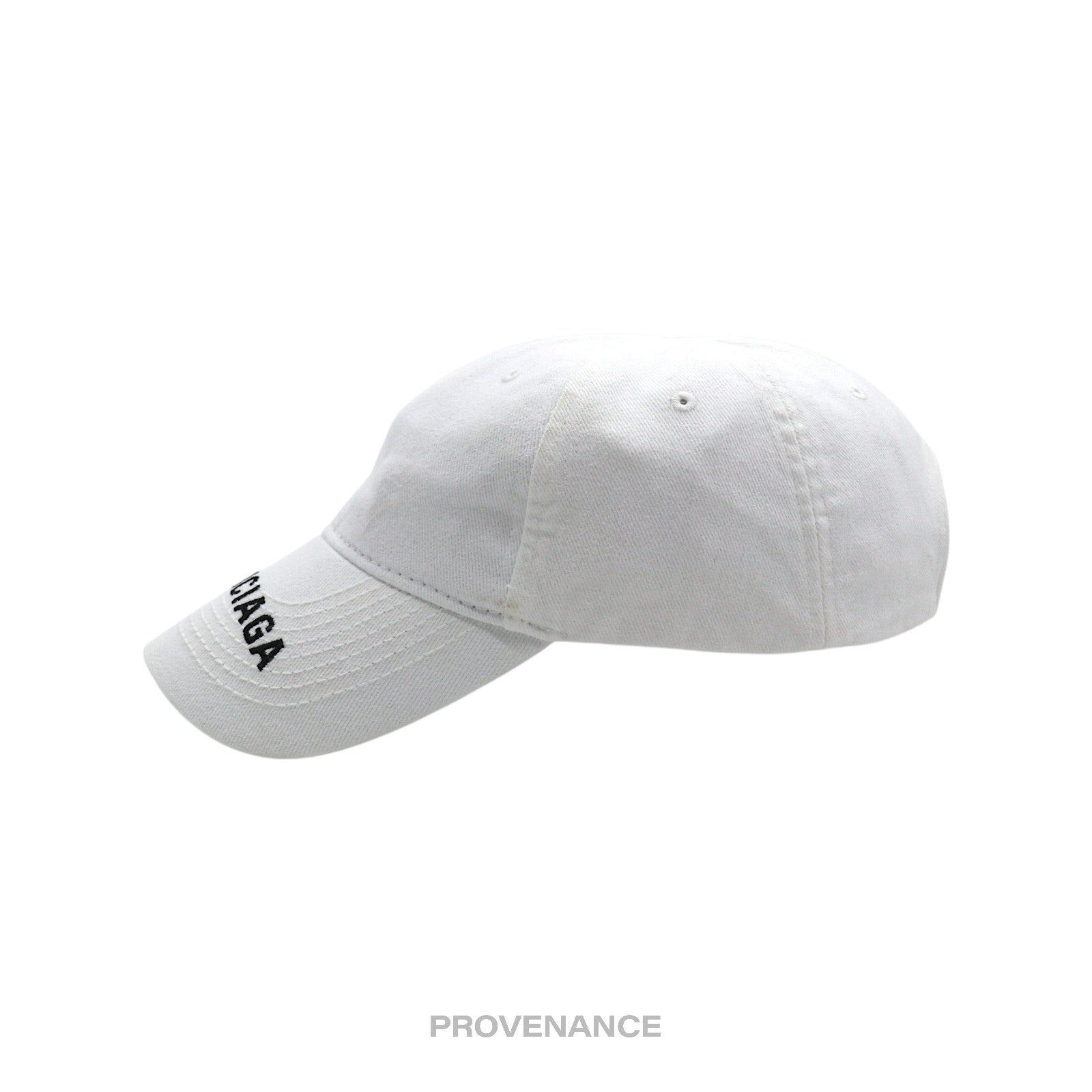 Balenciaga Embroidered Logo Cap Hat - White - 4