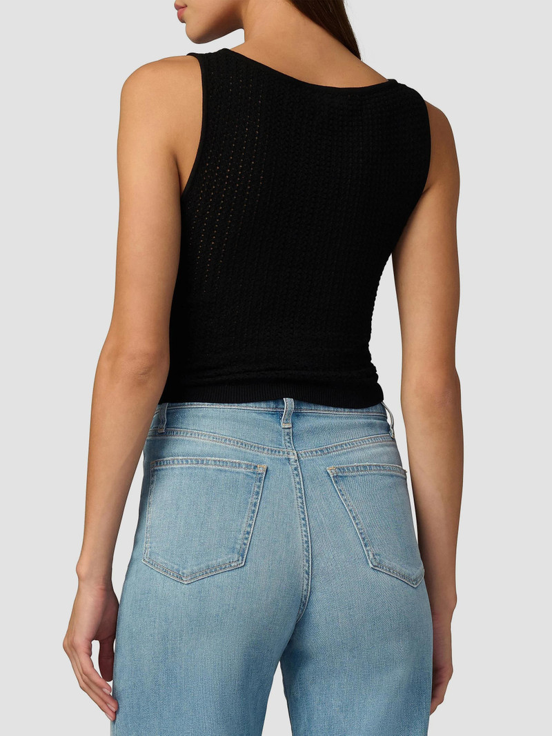 Women's Crochet Boatneck Tank - Black 5