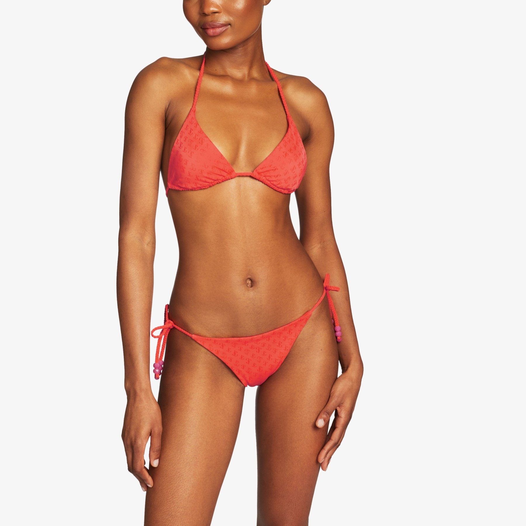 Ariah
Paprika JC Monogram Recycled Nylon and Lycra Triangle Bikini Top - 2