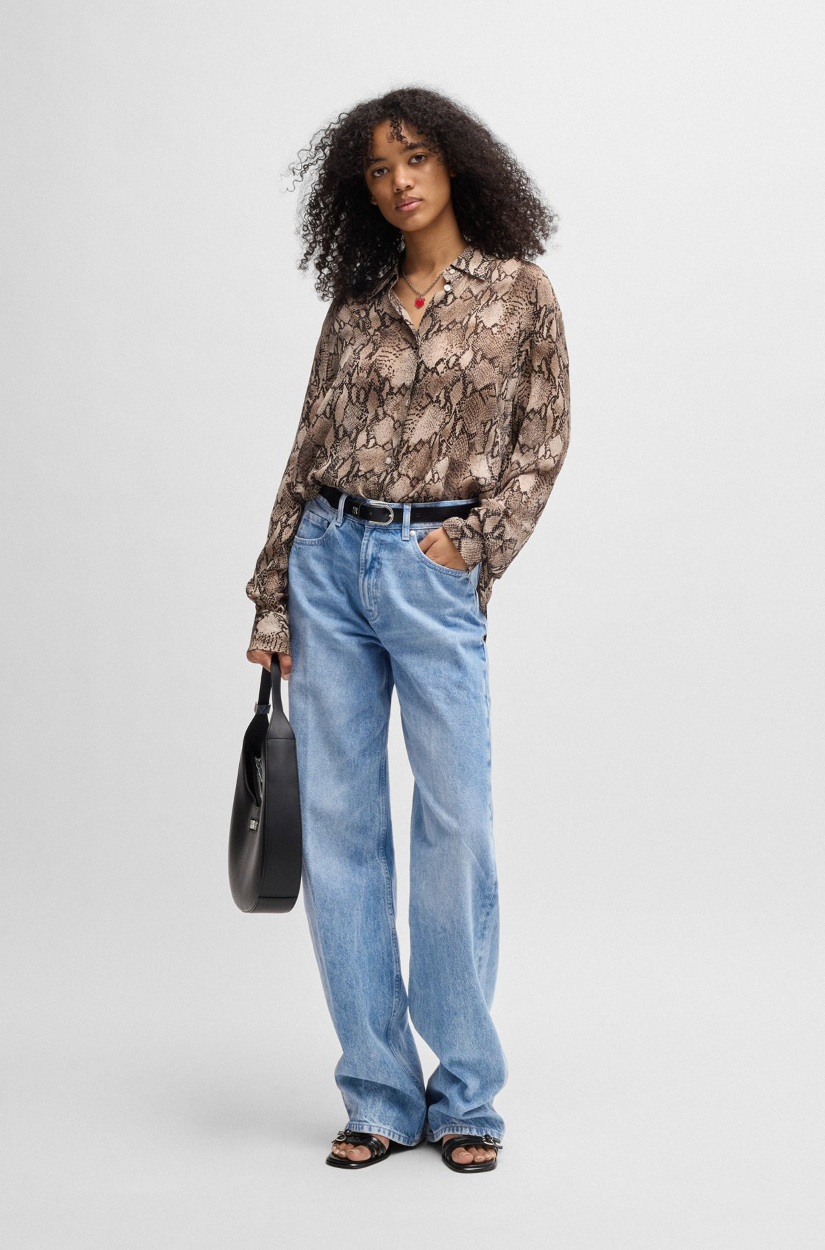 STRAIGHT-FIT JEANS IN BRIGHT-BLUE RIGID DENIM - 3