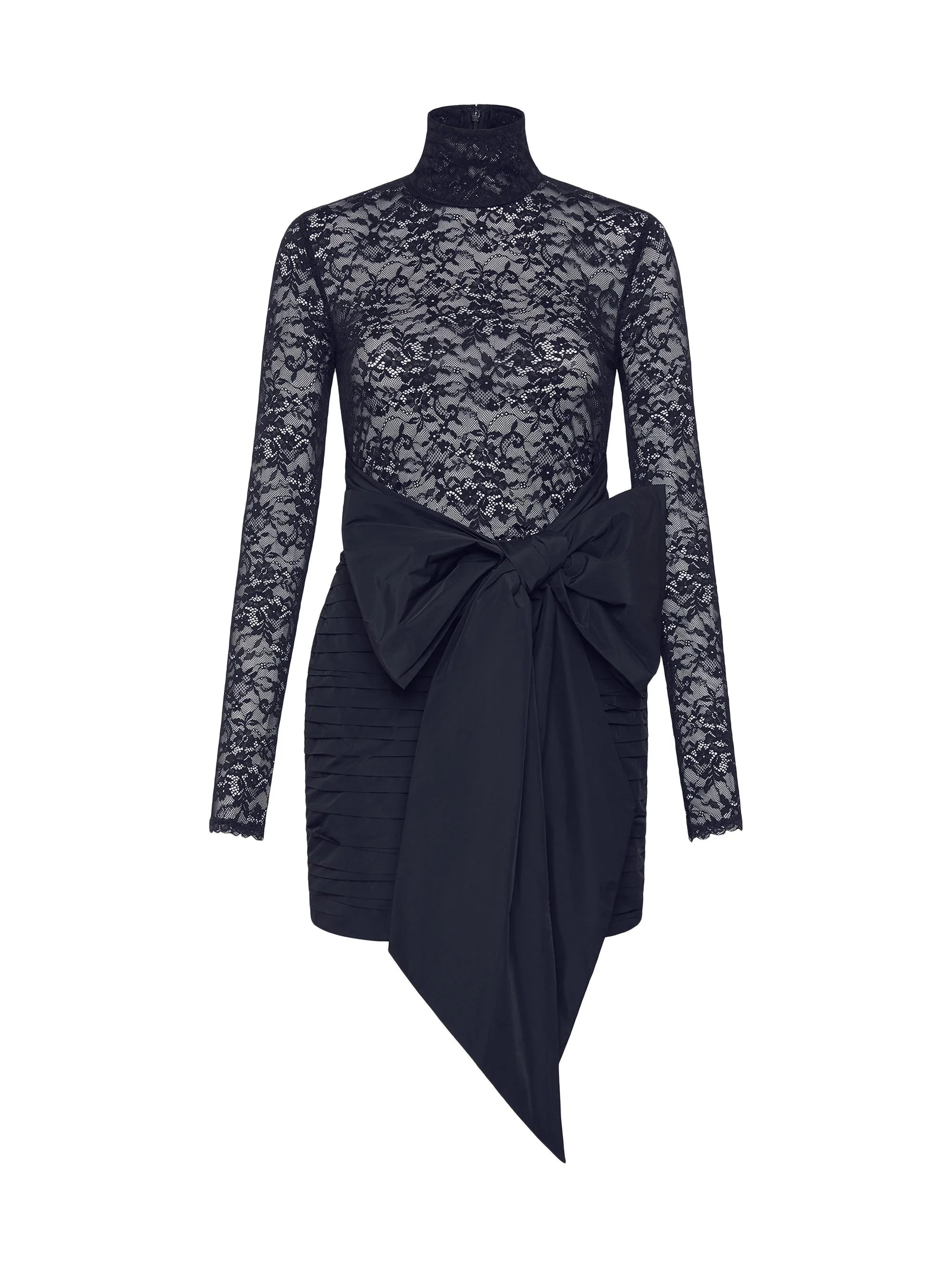 Women's Nicky Hilton x Delta Lace & Taffeta Bow Minidress - Black - 1