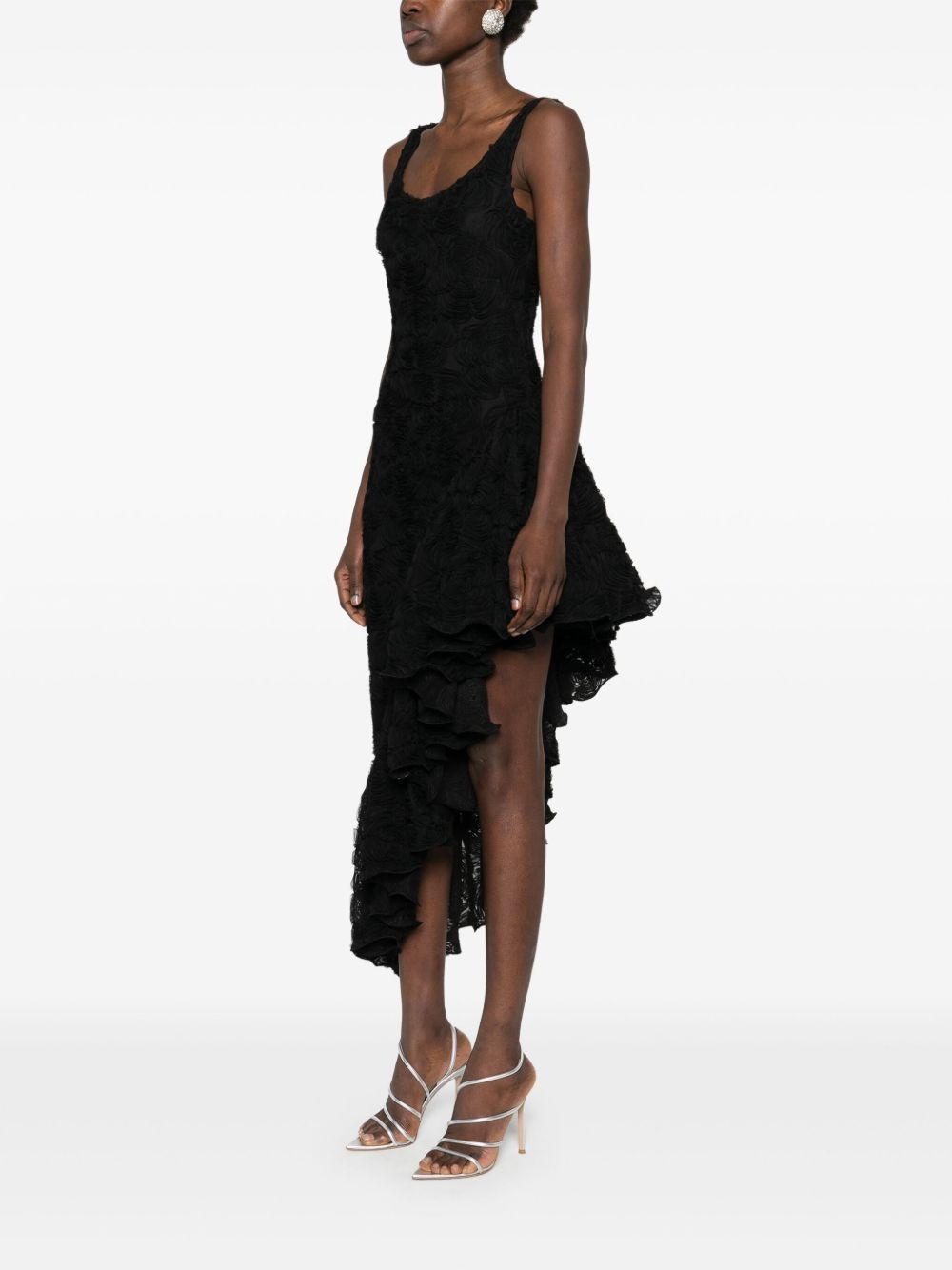 flower mesh midi dress - 3