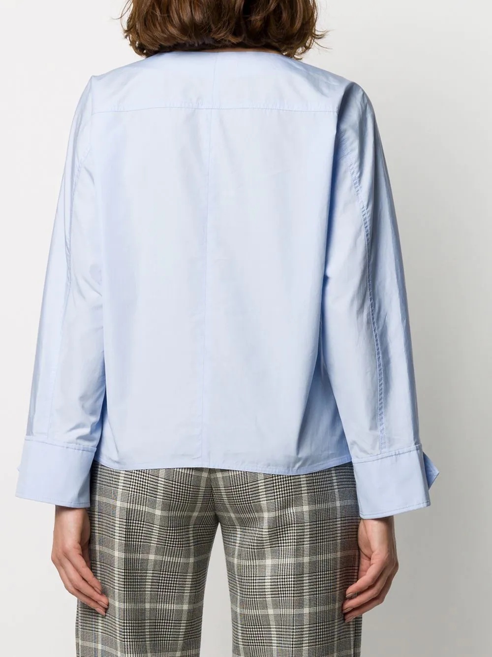 patch-pocket long-sleeve blouse - 4