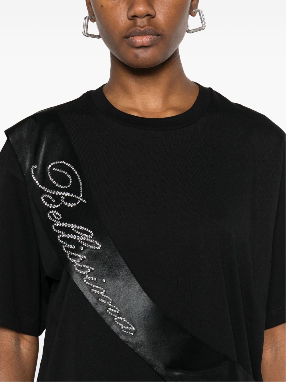 rhinestone-logo T-shirt - 5