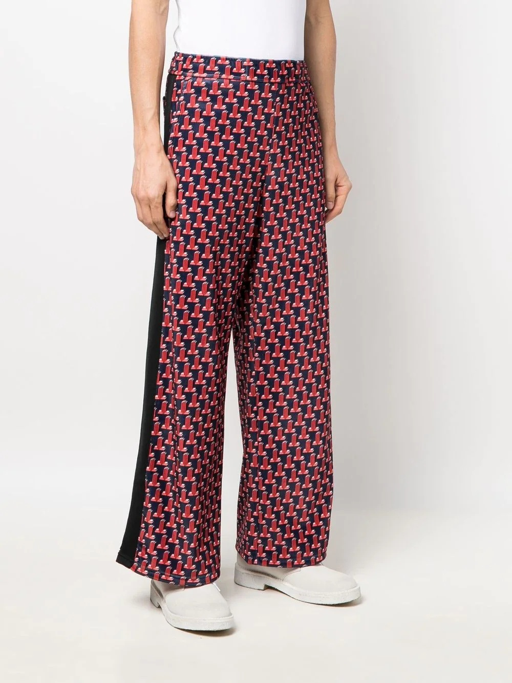 logo-print wide-leg trousers - 3